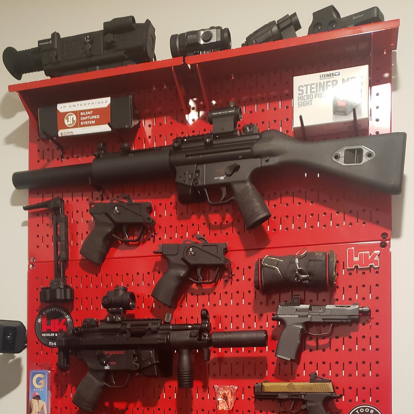 Magwell Mount for HK and GSG MP5 22 - Pegboard / IKEA Skadis / Wall Control / Vaultek | Rifle Holder Storage Rack
