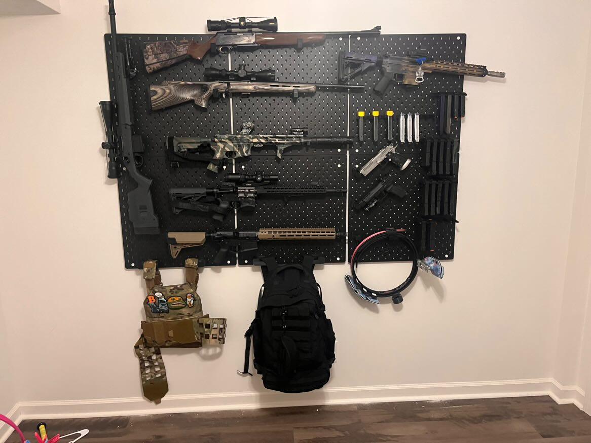 Universal Horizontal Gun Mount - Pegboard / IKEA Skadis / Wall Control / Vaultek | Rifle Holder Storage Rack
