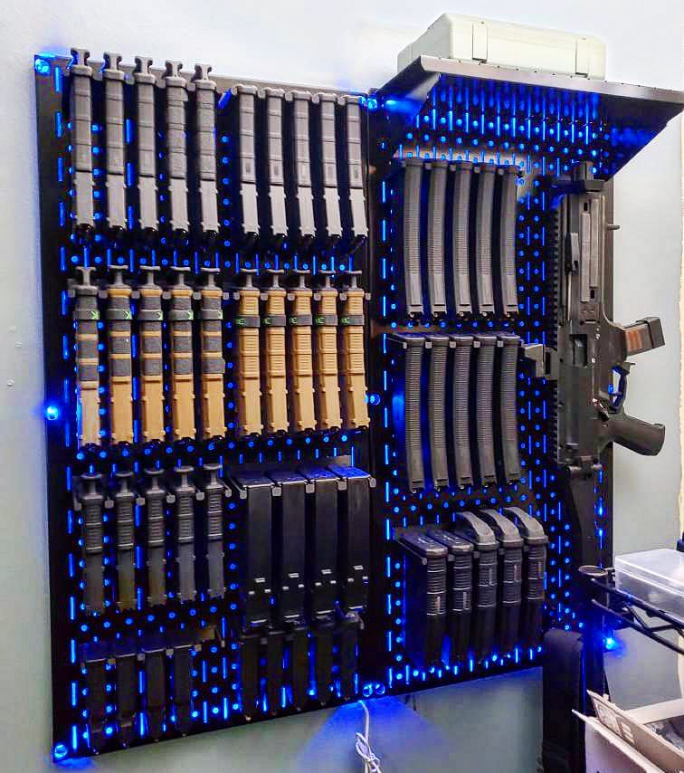 Mount for AR 15 Pmag / TMAG Mags - Pegboard / IKEA Skadis / Wall Control / Vaultek | Magazine Holder Storage Rack
