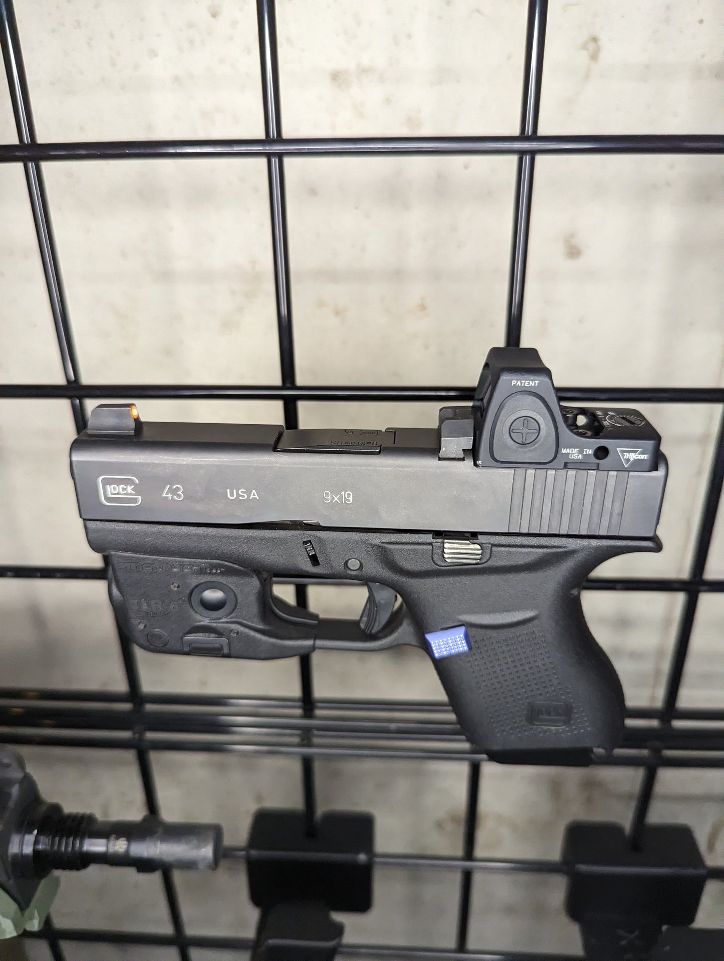 Magwell Mount for Glock 43 - Gridwall | Handgun Holder Storage Rack