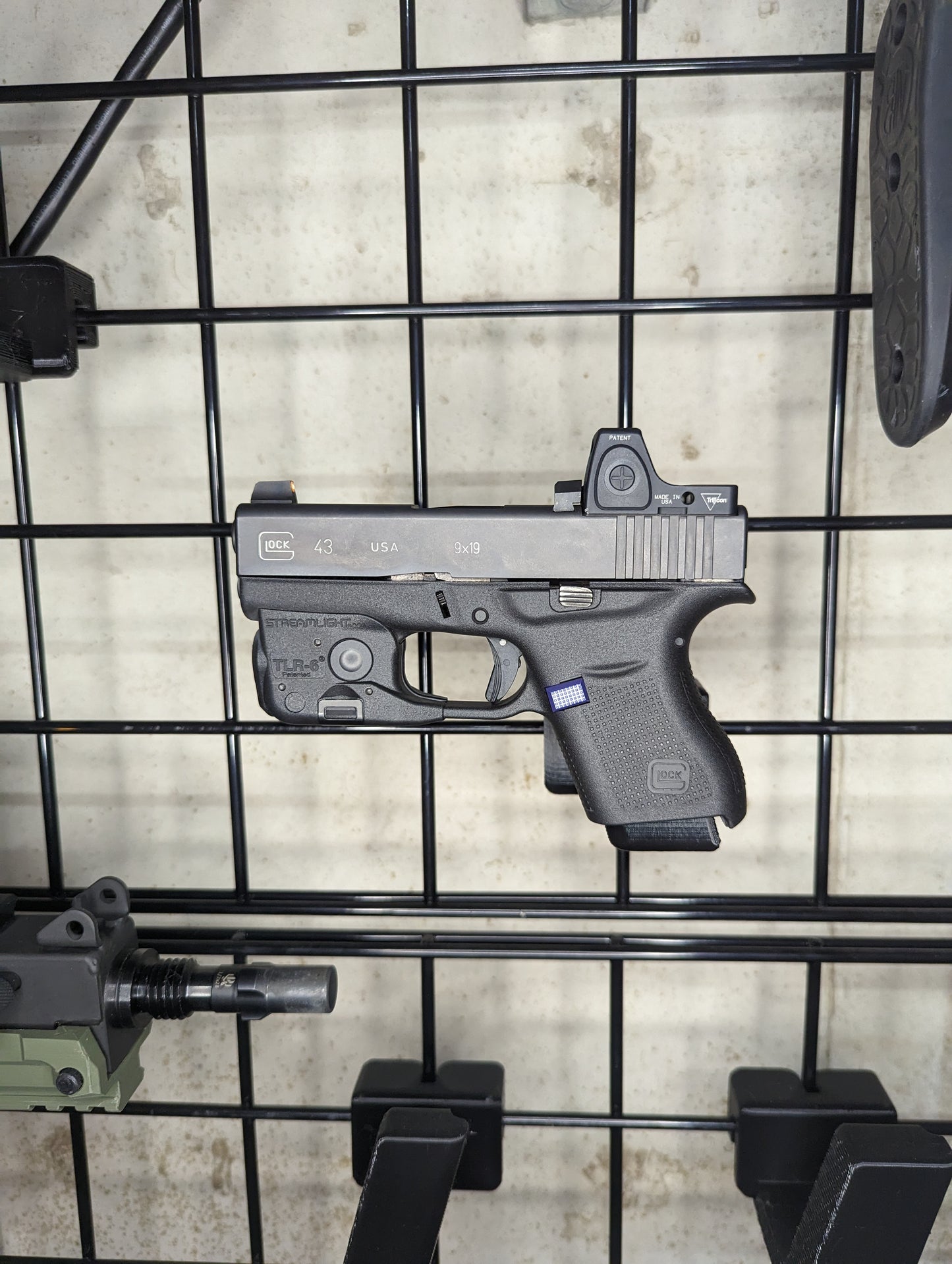 Magwell Mount for Glock 43 - Gridwall | Handgun Holder Storage Rack