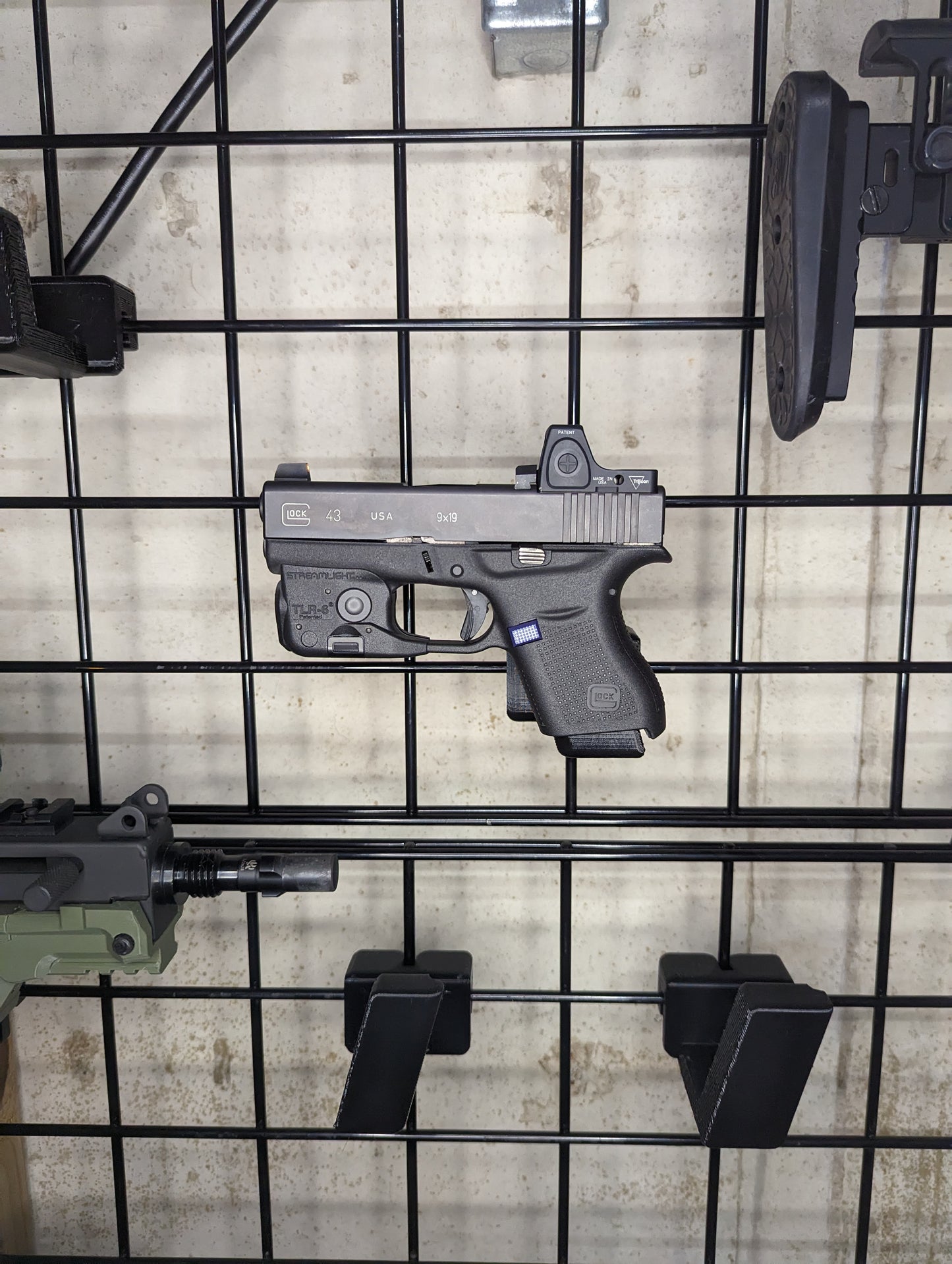 Magwell Mount for Glock 43 - Gridwall | Handgun Holder Storage Rack