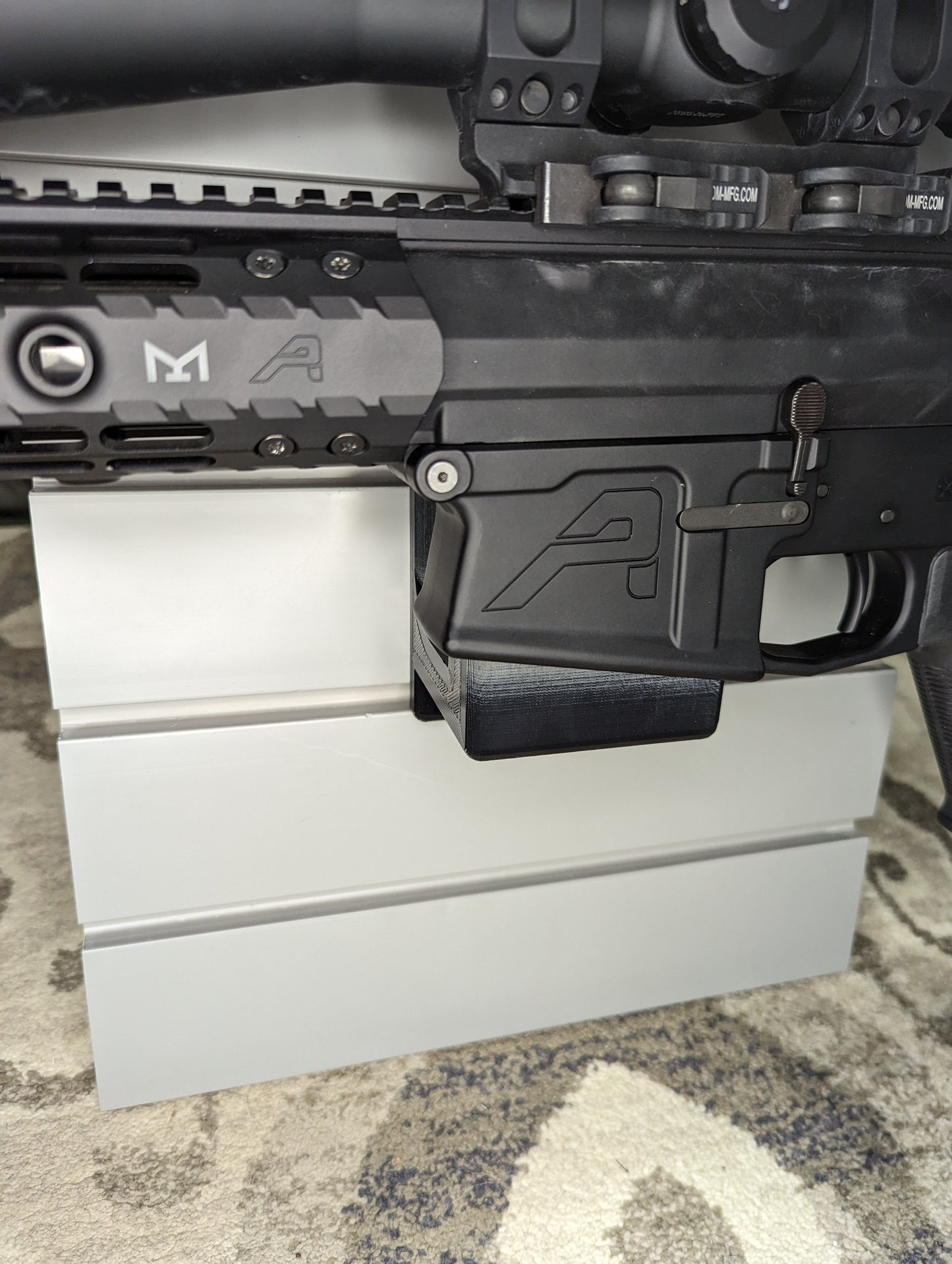 AR 10 Magwell Mount - Slatwall | Rifle Holder Storage Rack