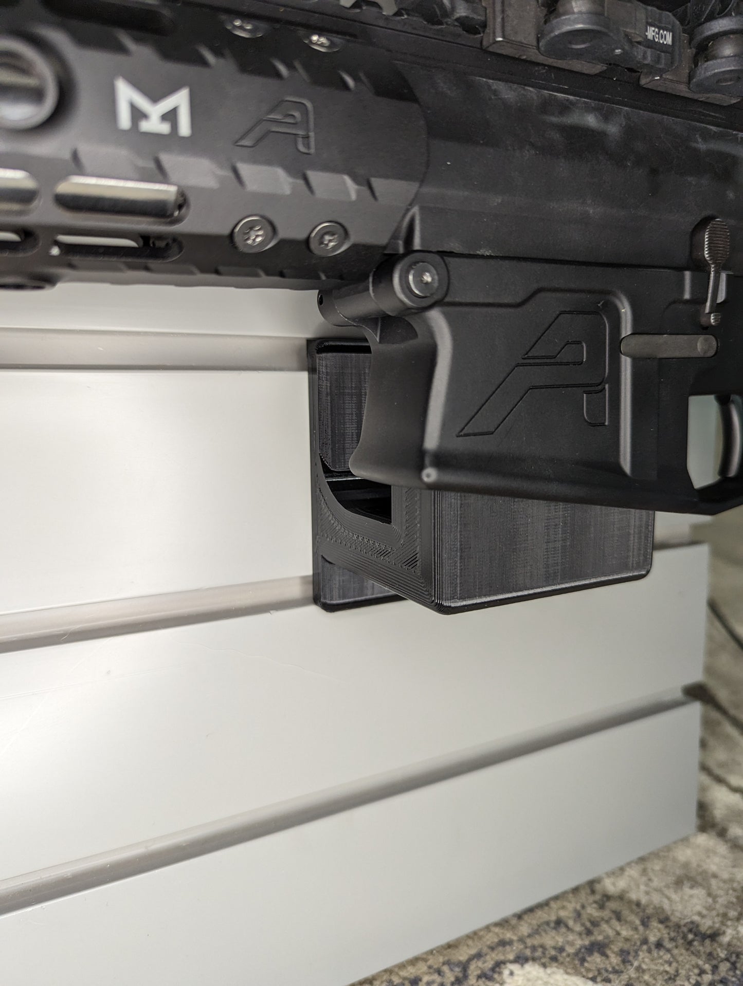 AR 10 Magwell Mount - Slatwall | Rifle Holder Storage Rack
