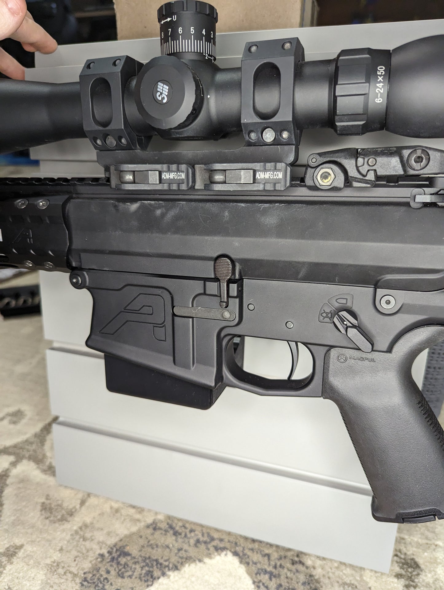 AR 10 Magwell Mount - Slatwall | Rifle Holder Storage Rack