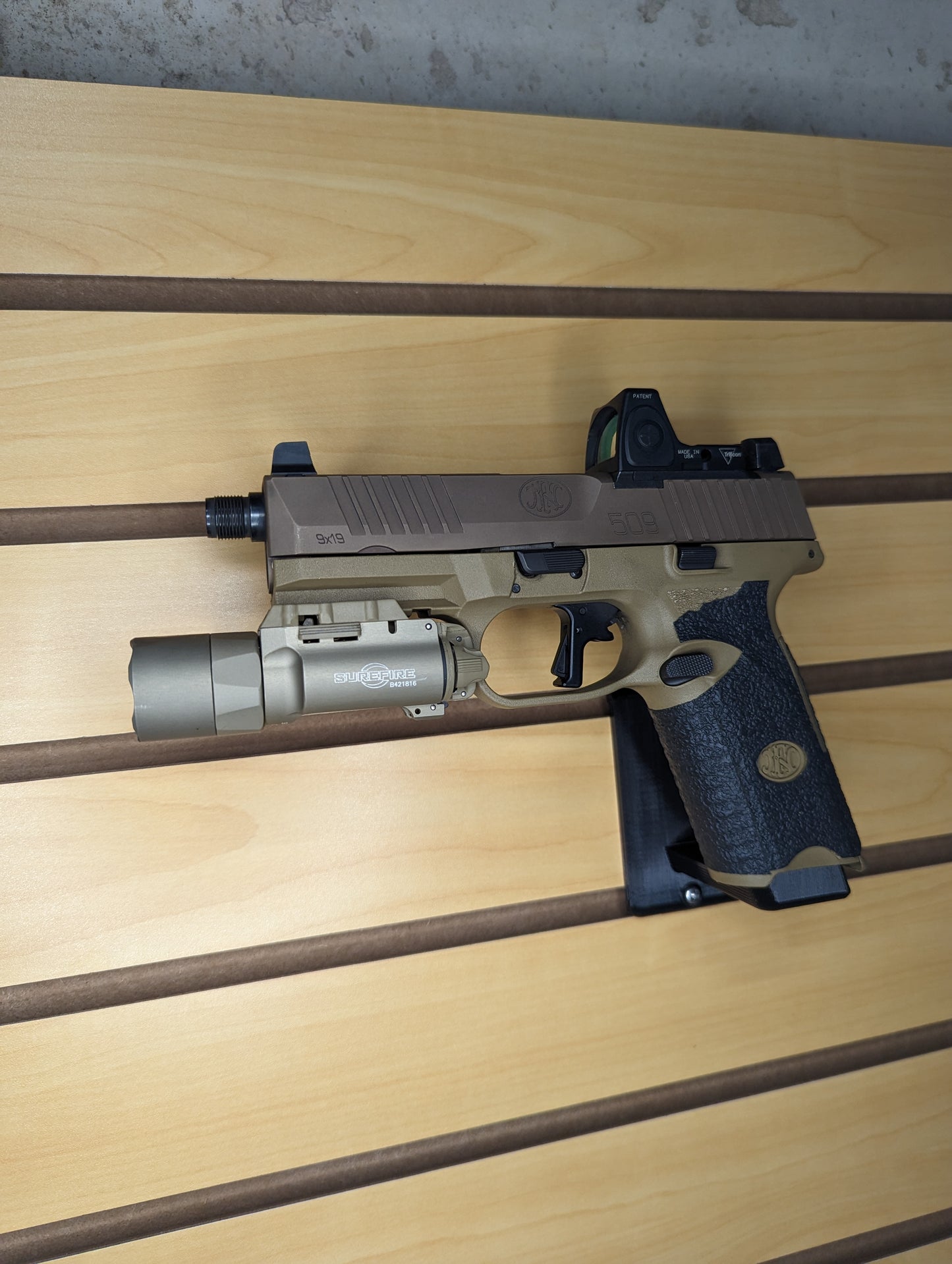 Magwell Mount for FN 509 Series - Slatwall | Handgun Holder Storage Rack