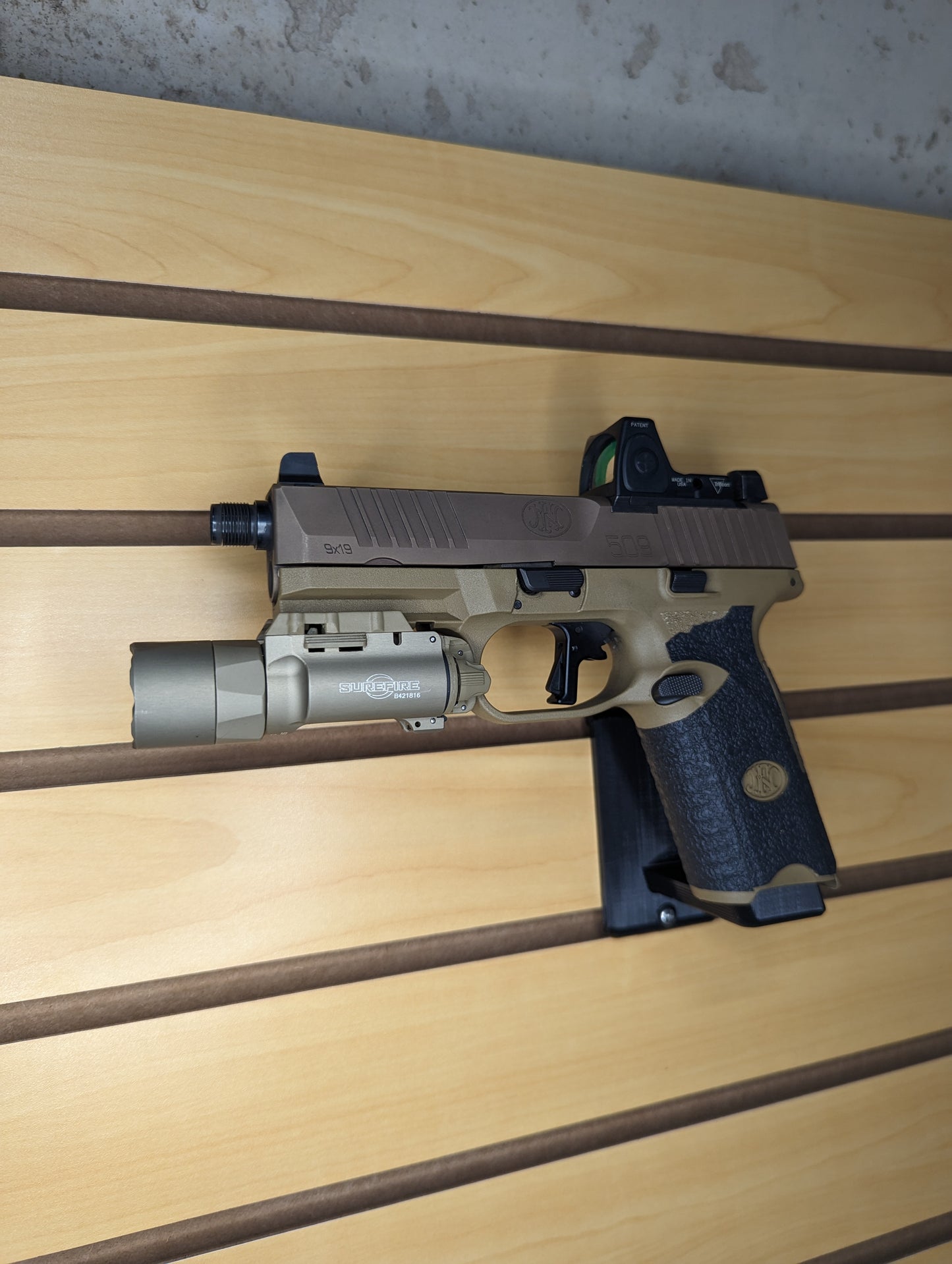 Magwell Mount for FN 509 Series - Slatwall | Handgun Holder Storage Rack