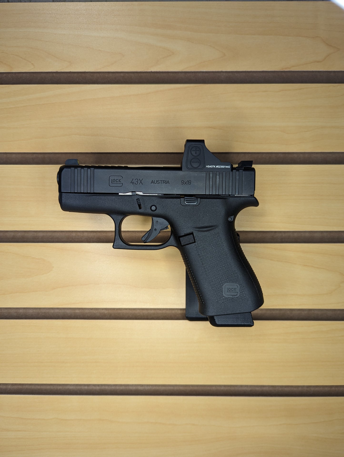 Magwell Mount for Glock 43X / 48 - Slatwall | Handgun Holder Storage Rack