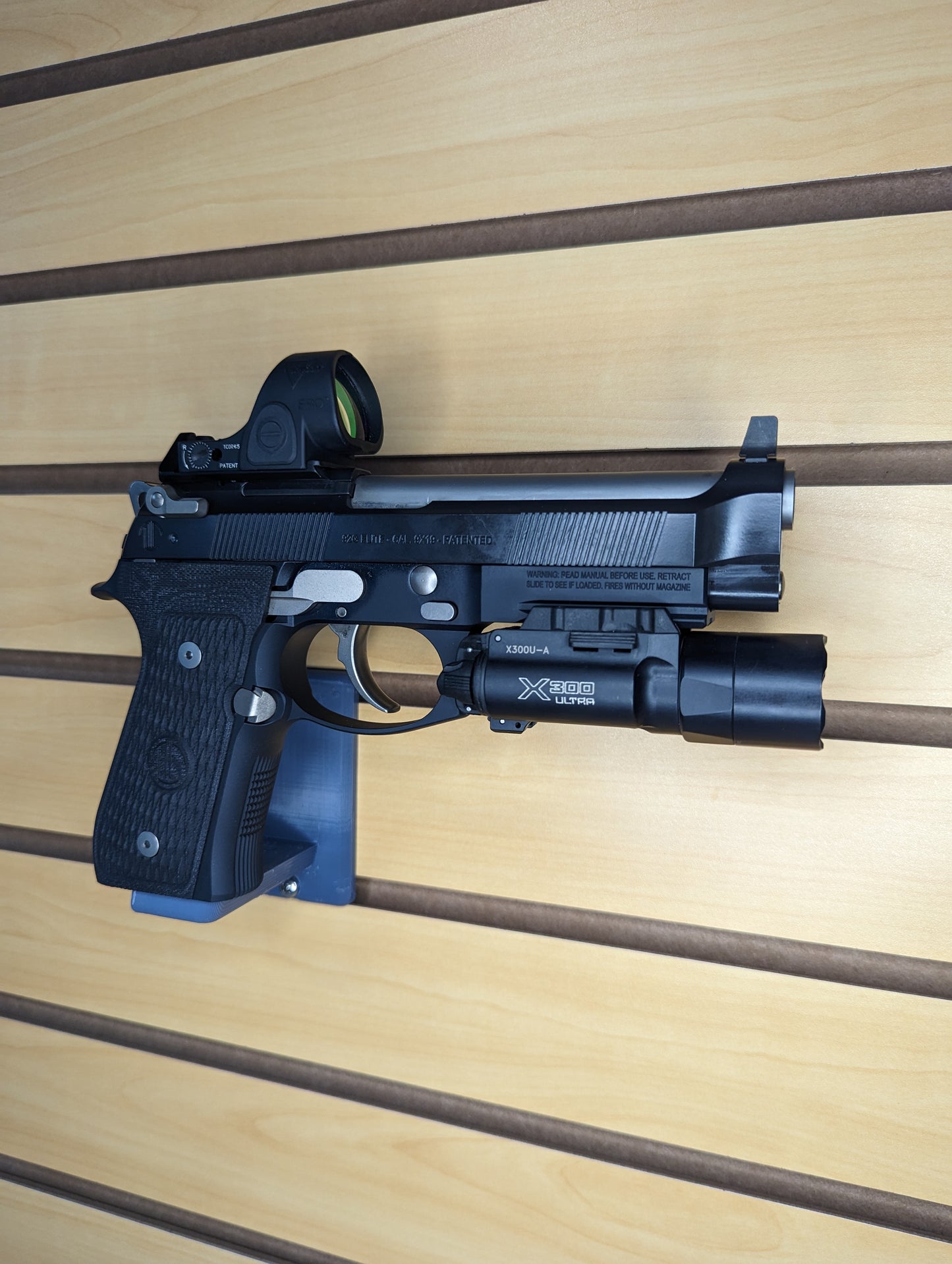 Magwell Mount for Beretta M9 / 92 - Slatwall | Handgun Holder Storage Rack