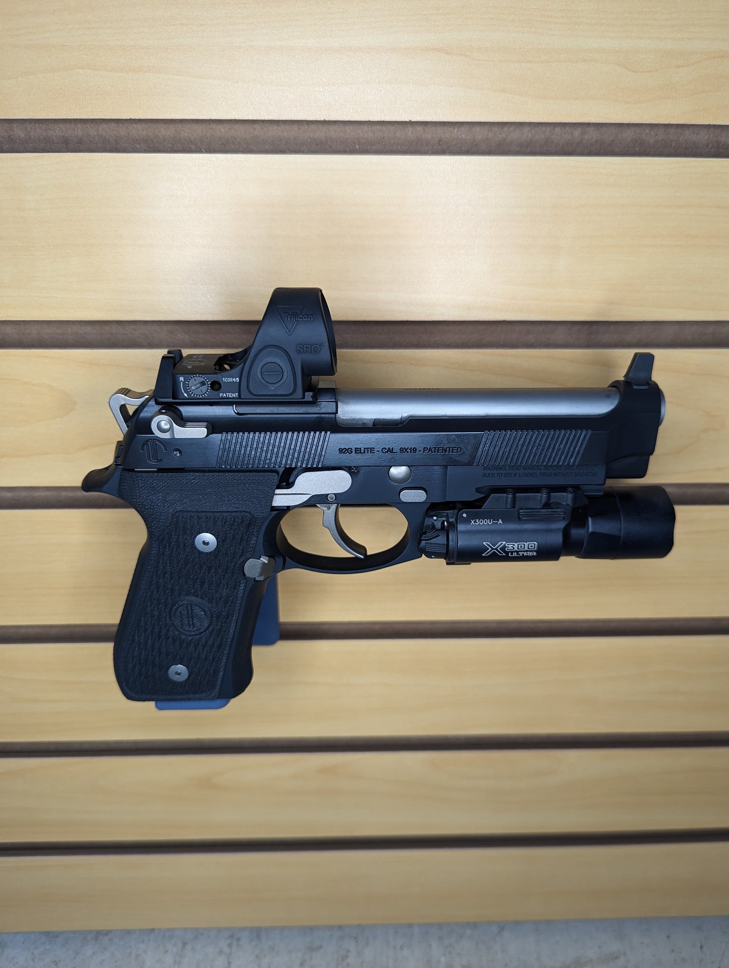 Magwell Mount for Beretta M9 / 92 - Slatwall | Handgun Holder Storage Rack