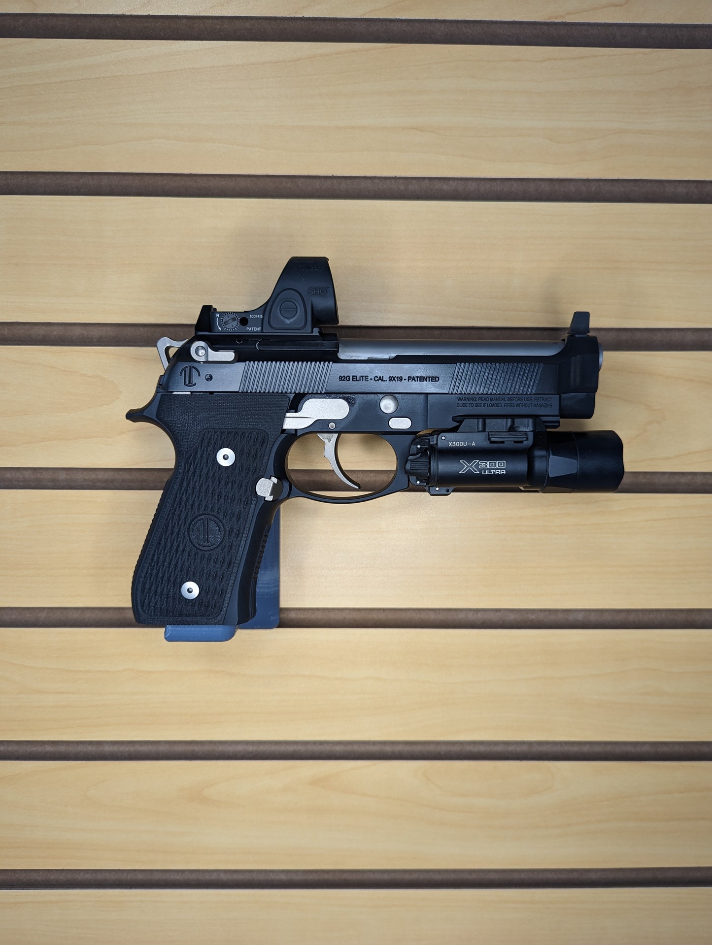 Magwell Mount for Beretta M9 / 92 - Slatwall | Handgun Holder Storage Rack