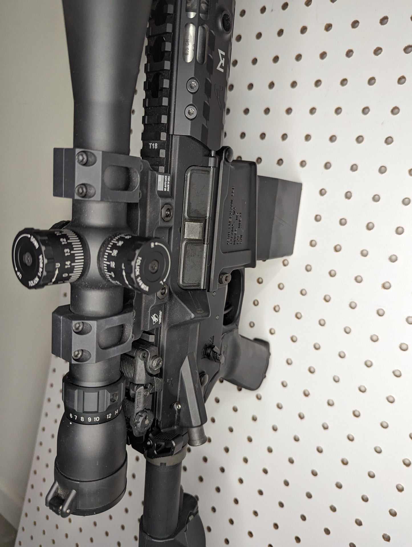 AR 10 Inline Vertical Magwell Mount - Pegboard / IKEA Skadis / Wall Control / Vaultek | Rifle Holder Storage Rack
