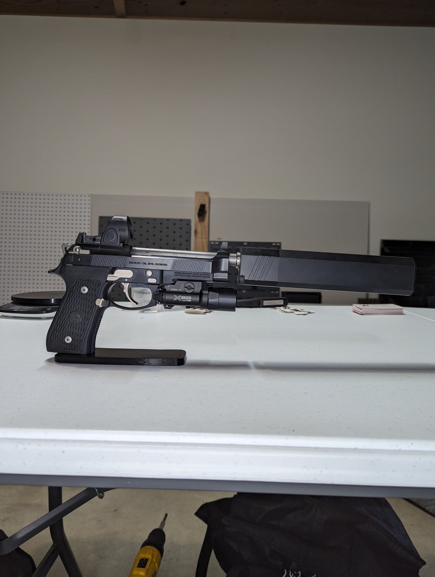 Display Stand for Beretta M9 / 92 | Handgun Holder Storage Rack