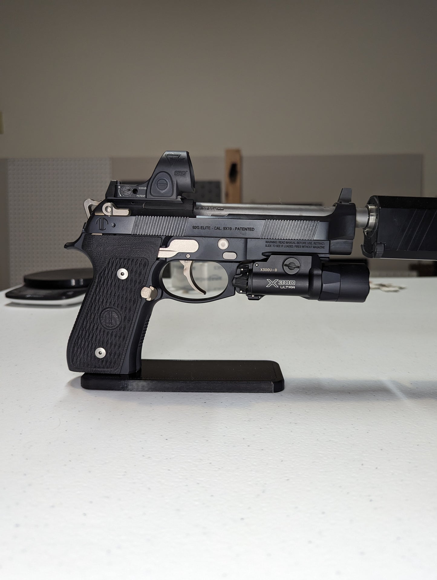 Display Stand for Beretta M9 / 92 | Handgun Holder Storage Rack