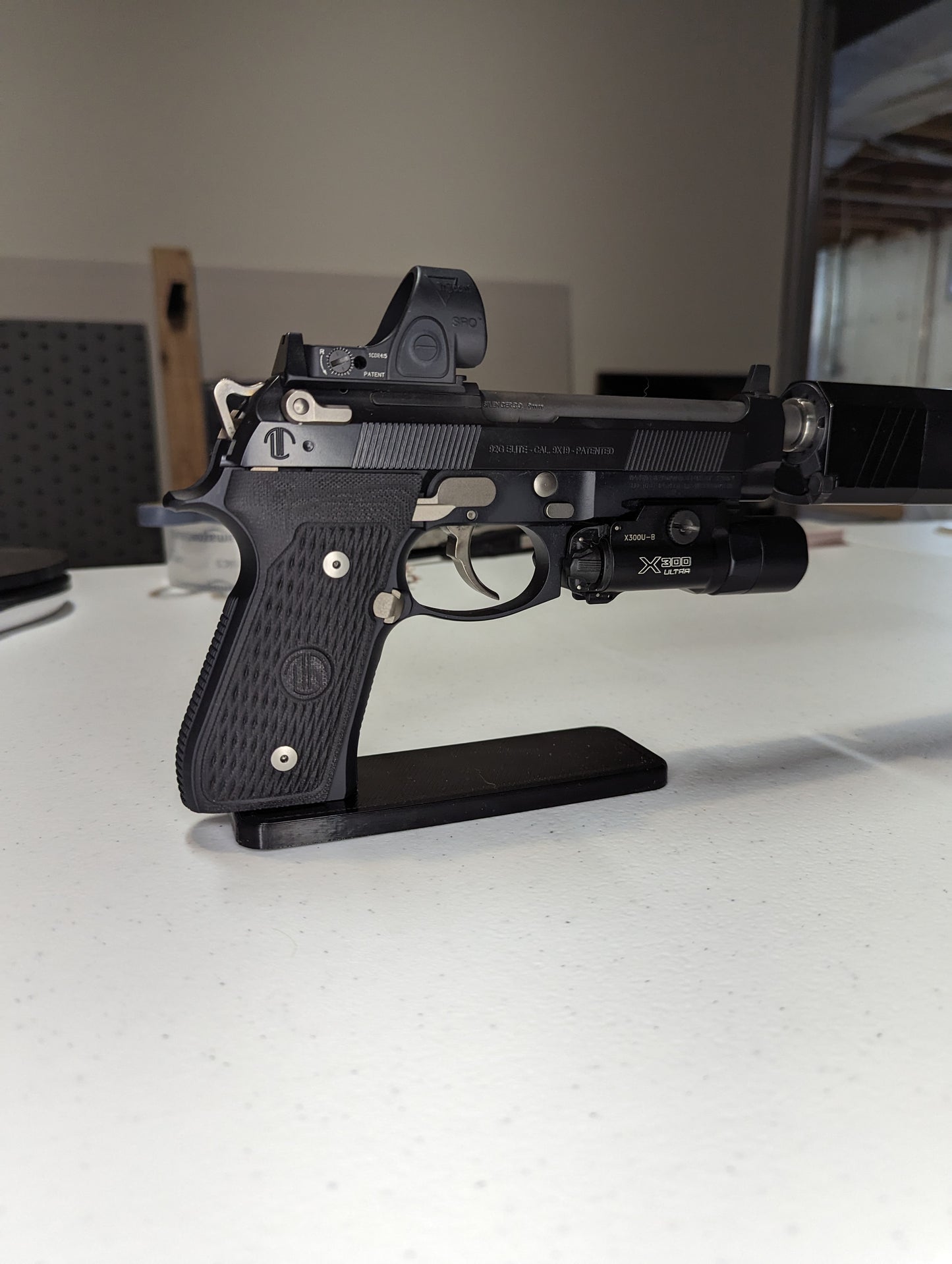 Display Stand for Beretta M9 / 92 | Handgun Holder Storage Rack