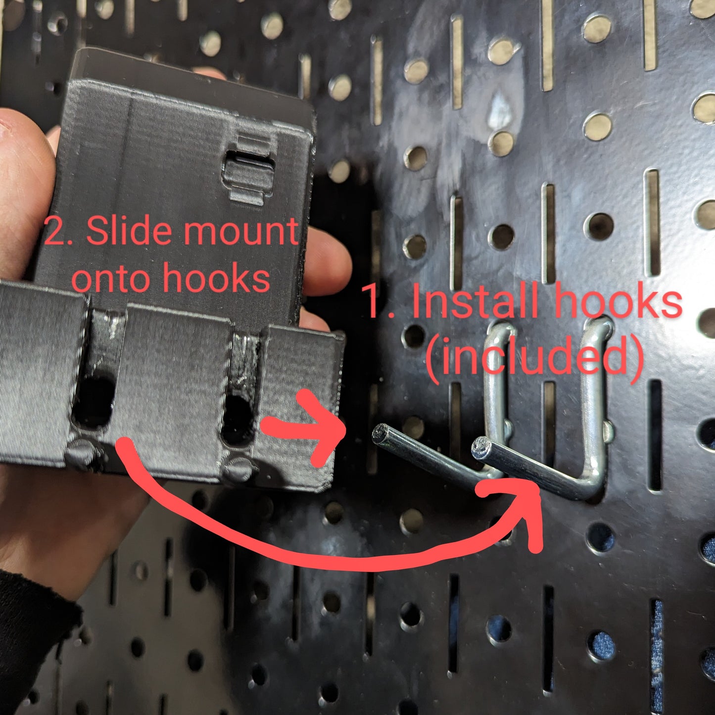 Magwell Mount for HK G36 22LR - Pegboard / IKEA Skadis / Wall Control / Vaultek | Rifle Holder Storage Rack