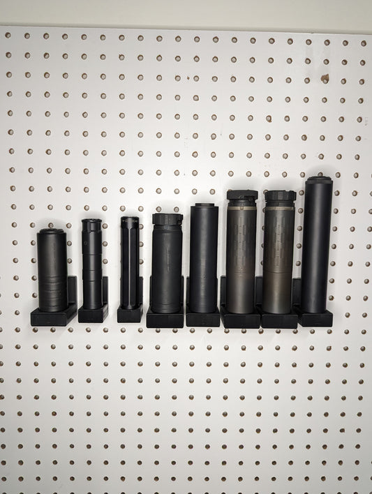Silencer / Suppressor Display Mount Vertical - Pegboard / IKEA Skadis / Wall Control / Vaultek | Gear Holder Storage Rack