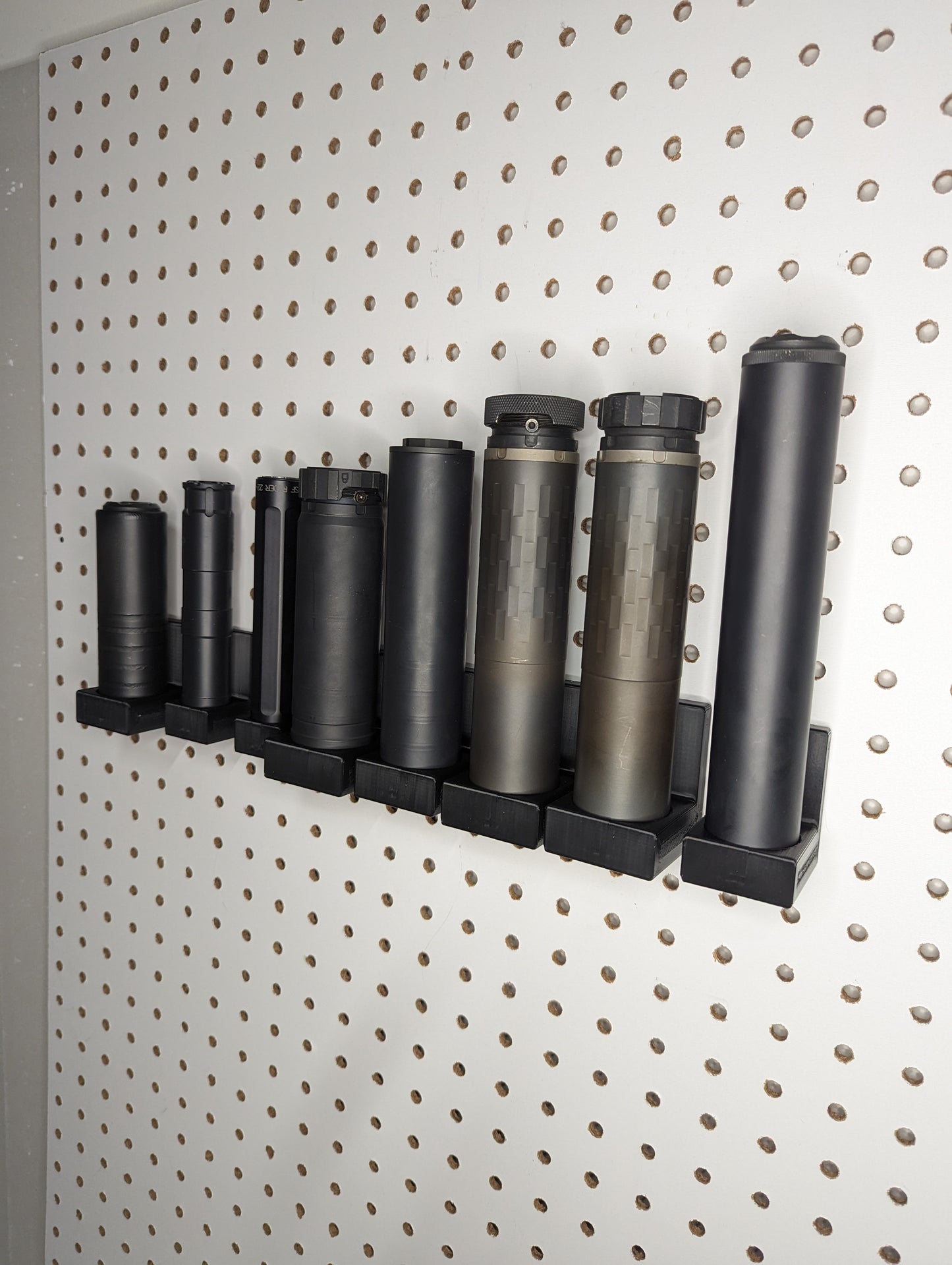 Silencer / Suppressor Display Mount Vertical - Pegboard / IKEA Skadis / Wall Control / Vaultek | Gear Holder Storage Rack