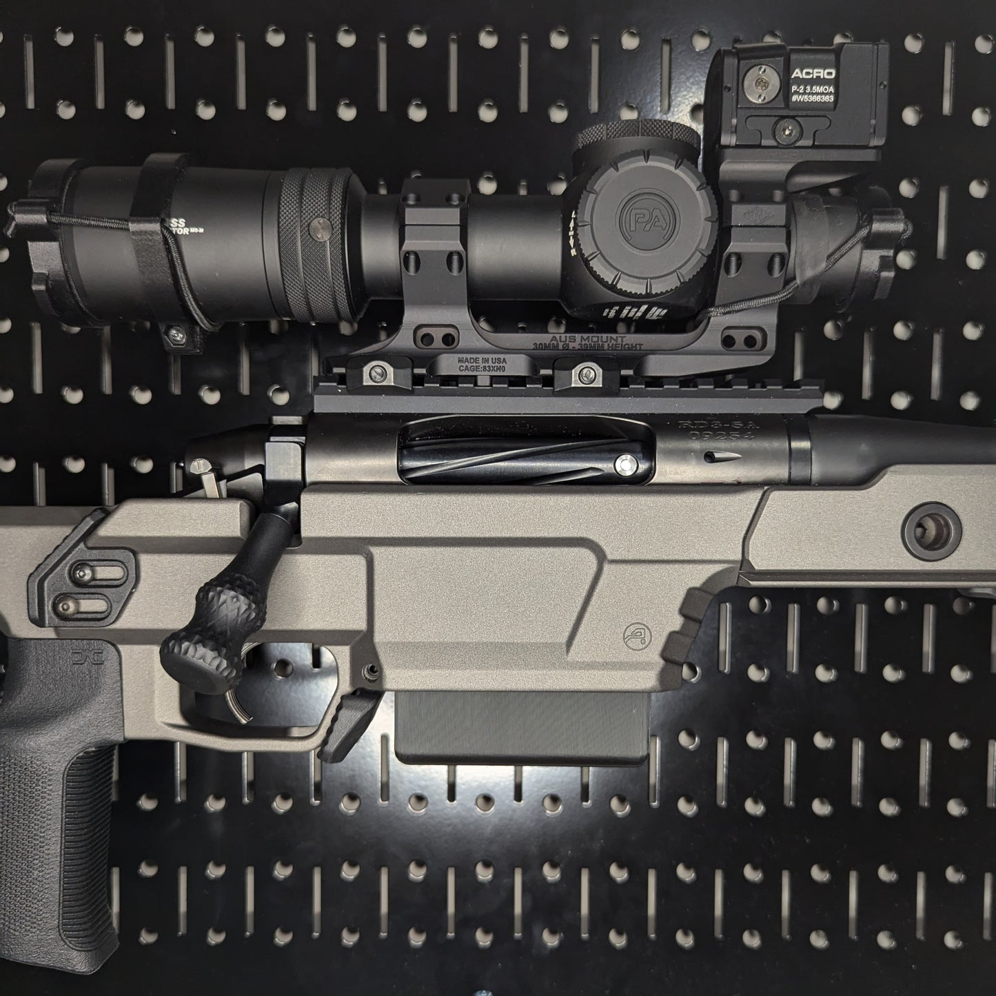 Magwell Mount for AICS SA (Aero Solus) - Pegboard / IKEA Skadis / Wall Control / PegLock | Rifle Holder Storage Rack