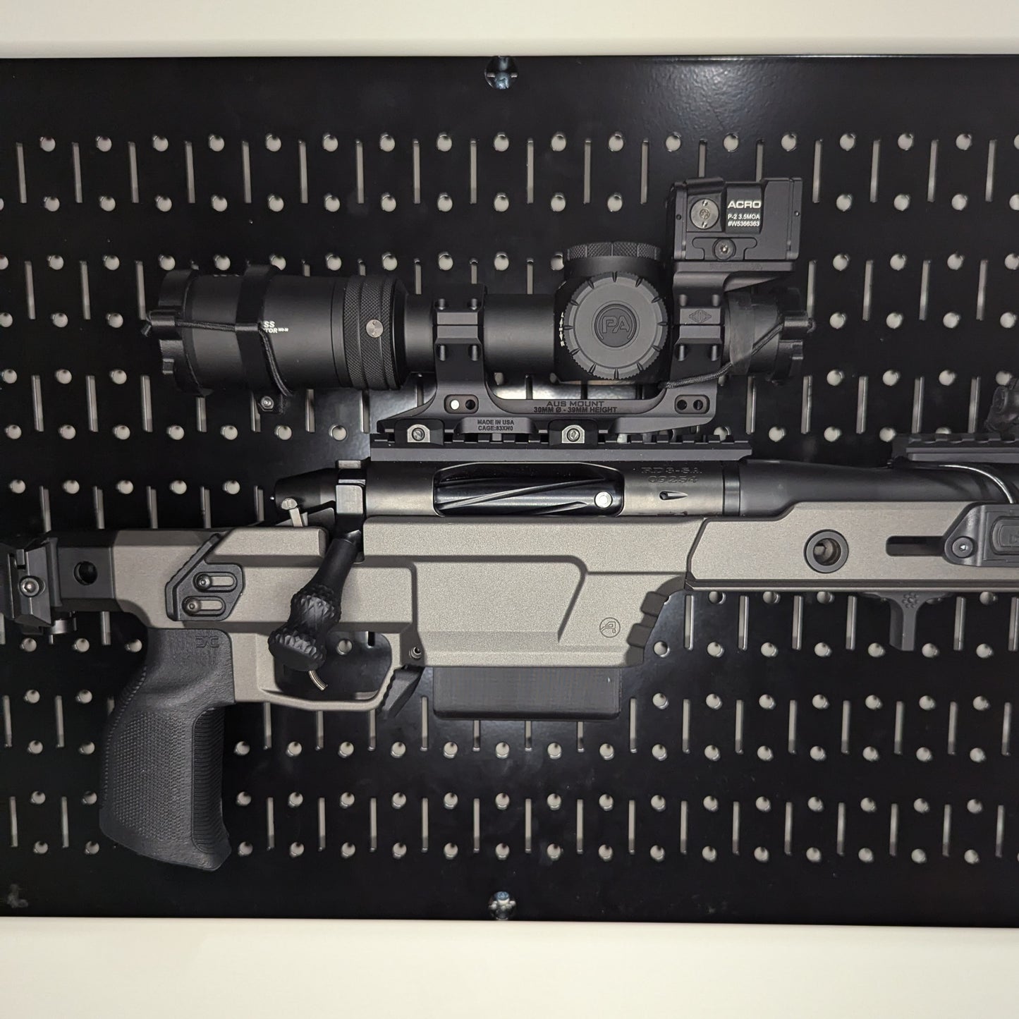 Magwell Mount for AICS SA (Aero Solus) - Pegboard / IKEA Skadis / Wall Control / PegLock | Rifle Holder Storage Rack