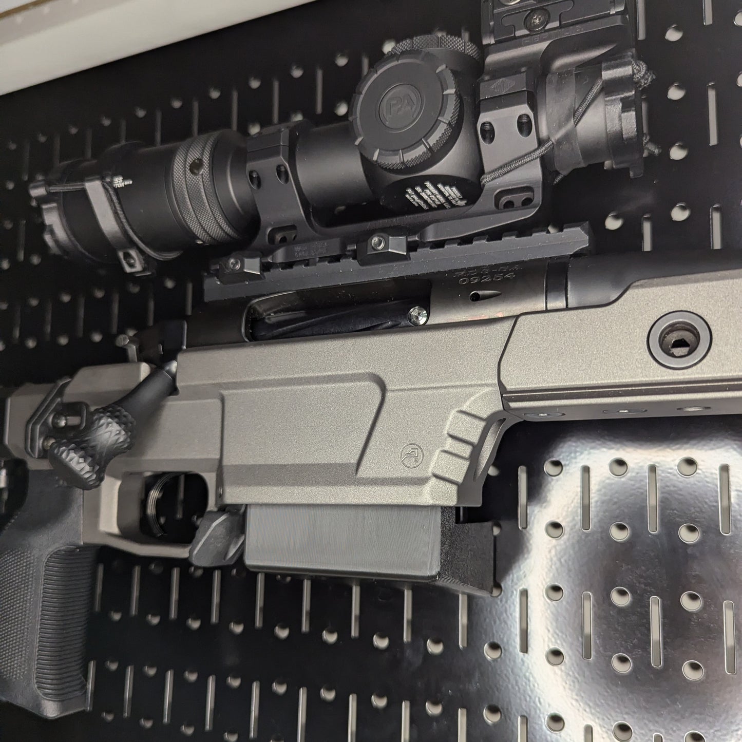 Magwell Mount for AICS SA (Aero Solus) - Pegboard / IKEA Skadis / Wall Control / PegLock | Rifle Holder Storage Rack