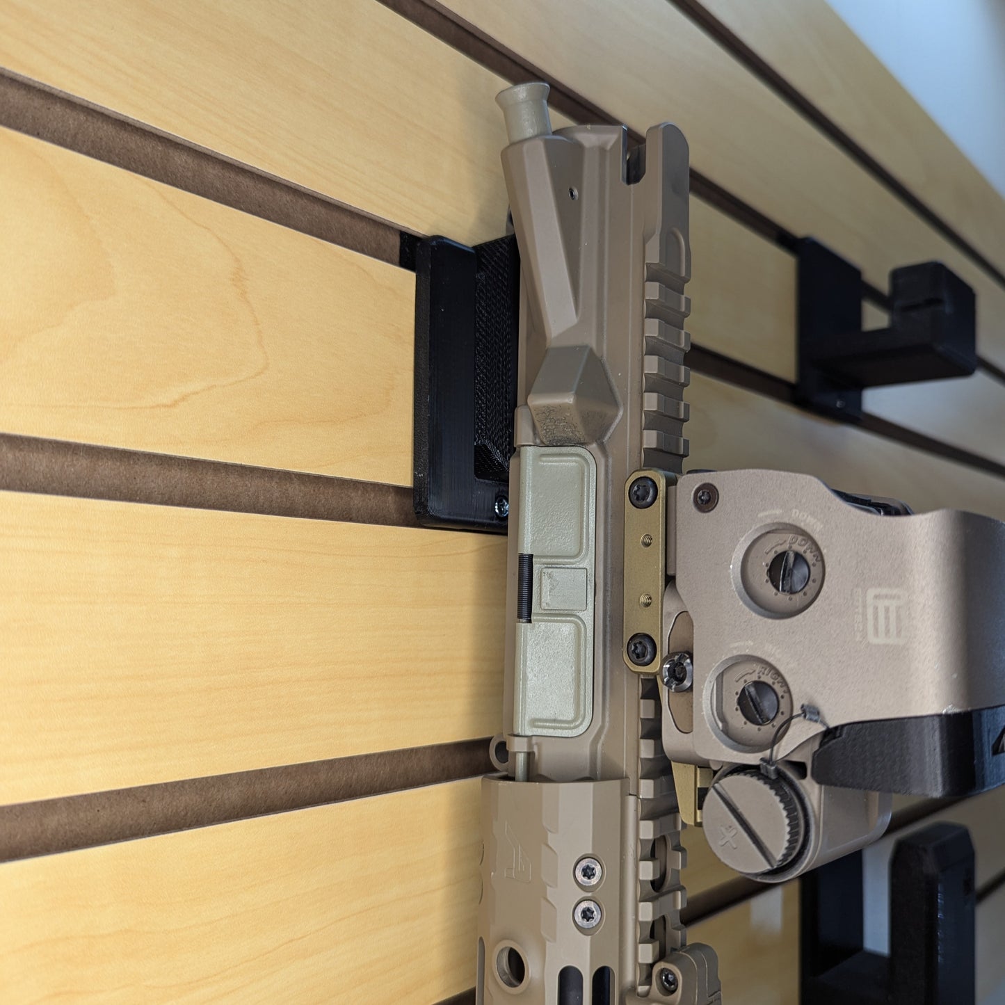 AR 15 Upper Receiver Vertical Insert Mount - Slatwall | Rifle Holder Storage Rack