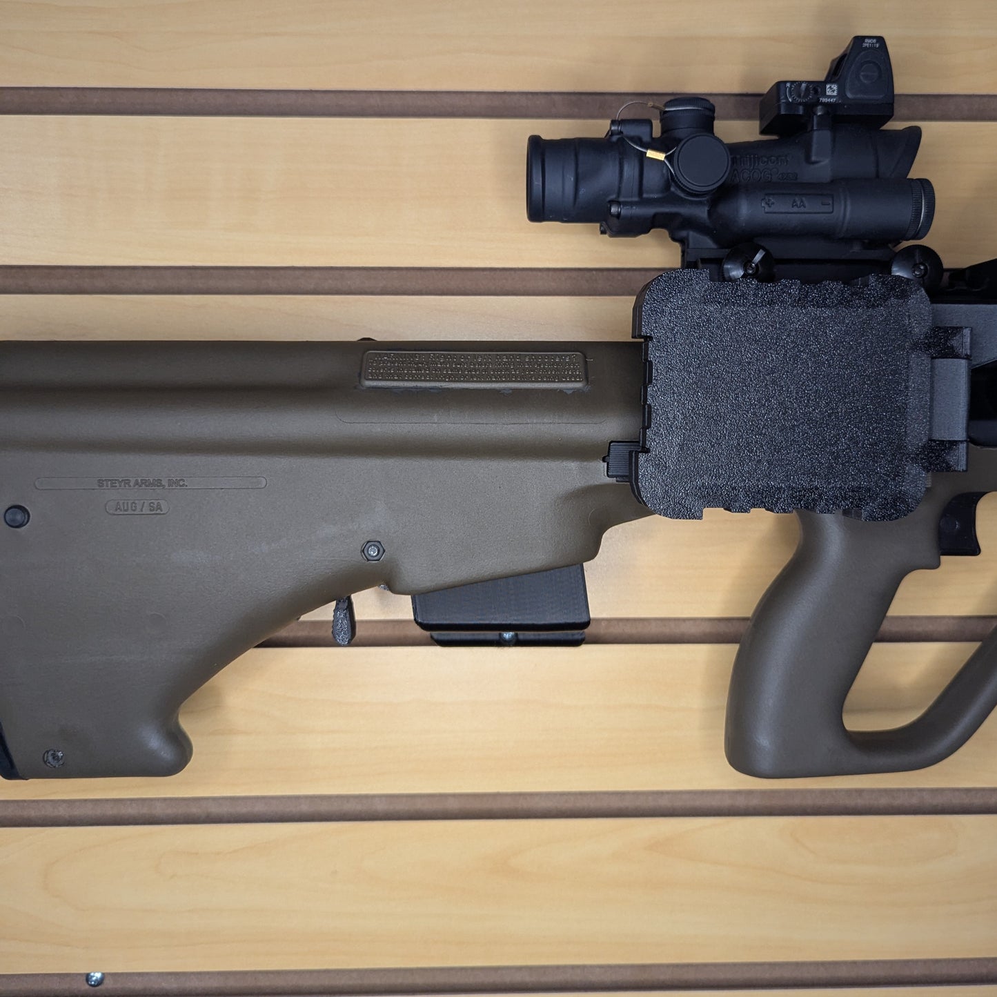 Magwell Mount for Steyr AUG (Waffle Mag) - Slatwall | Rifle Holder Storage Rack