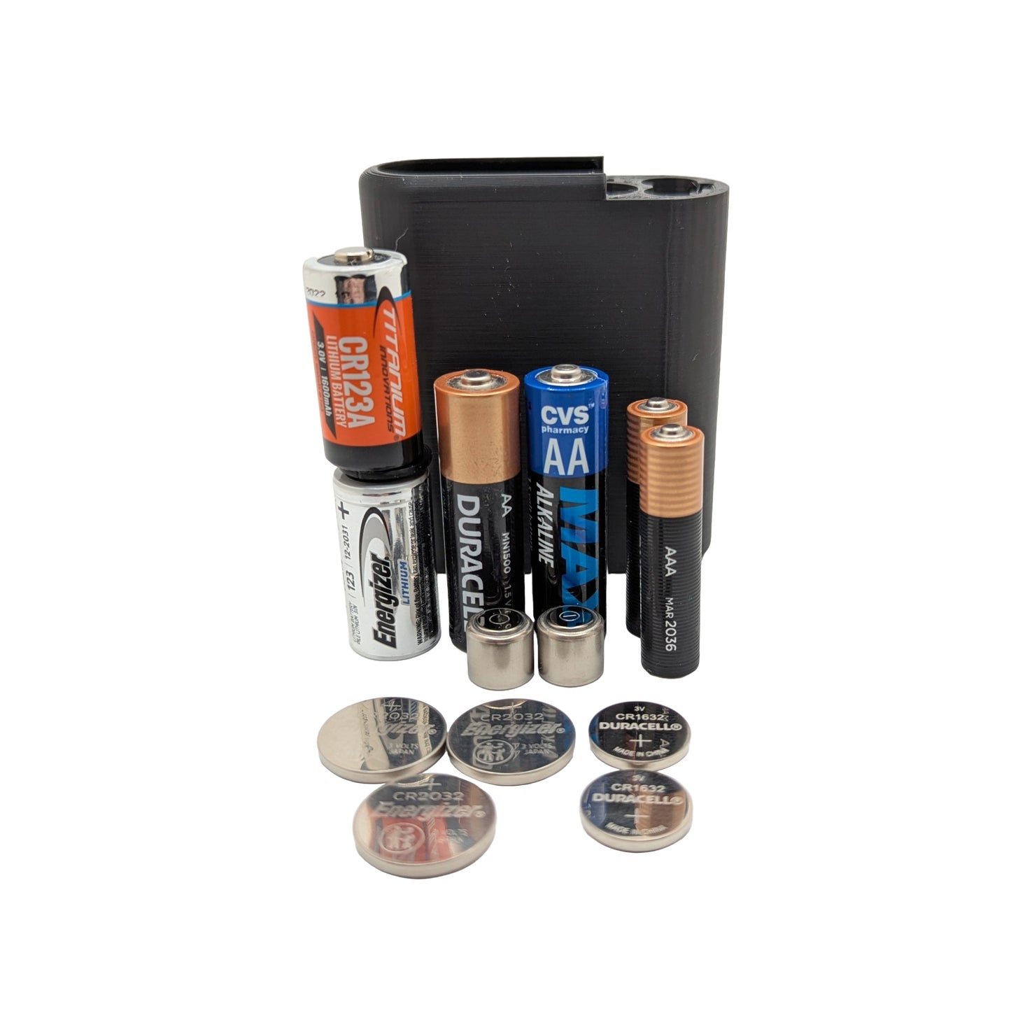 Battery Case for Range Bag - 18650, CR123, AA, AAA, CR2032, CR1632, CR1620, 1/3N