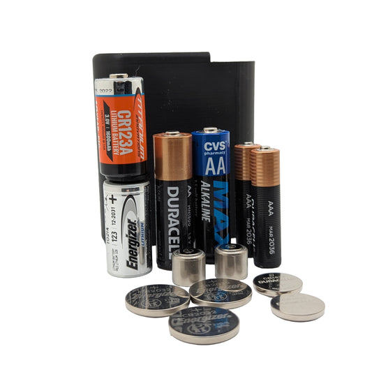 Battery Case for Range Bag - 18650, CR123, AA, AAA, CR2032, CR1632, CR1620, 1/3N