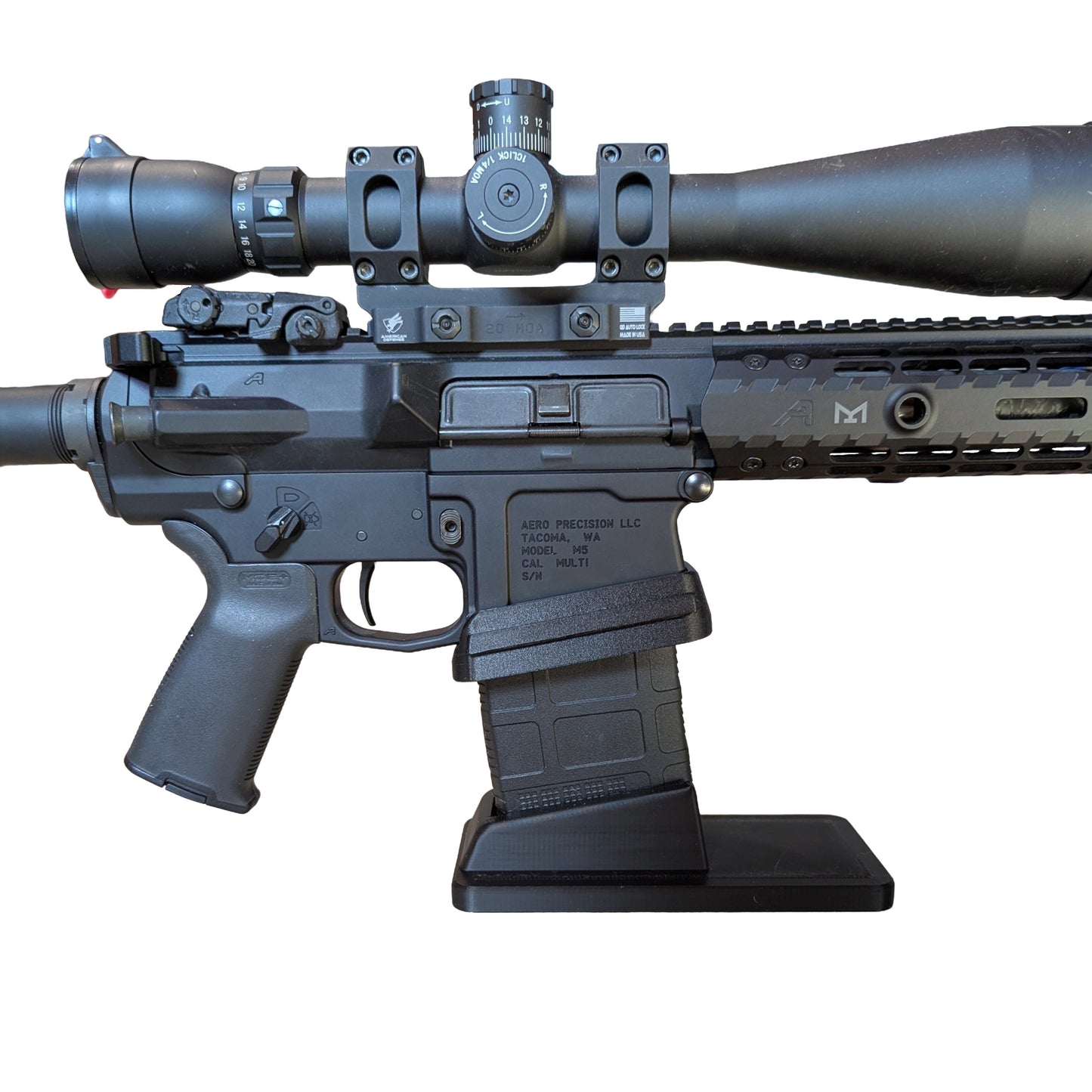 Display Stand for AR10 / M110 / SR25 (Pmag LR/SR Gen M3) | Rifle Holder Storage Rack