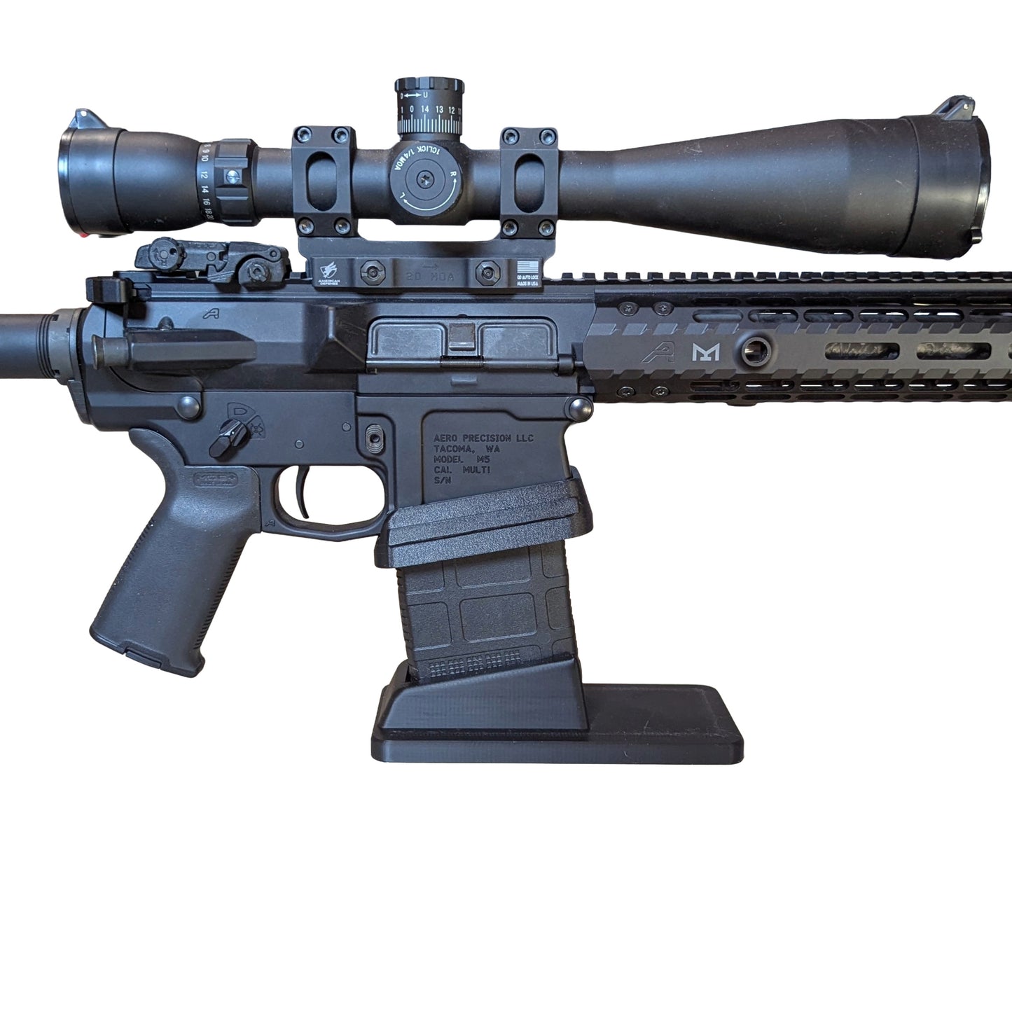 Display Stand for AR10 / M110 / SR25 (Pmag LR/SR Gen M3) | Rifle Holder Storage Rack