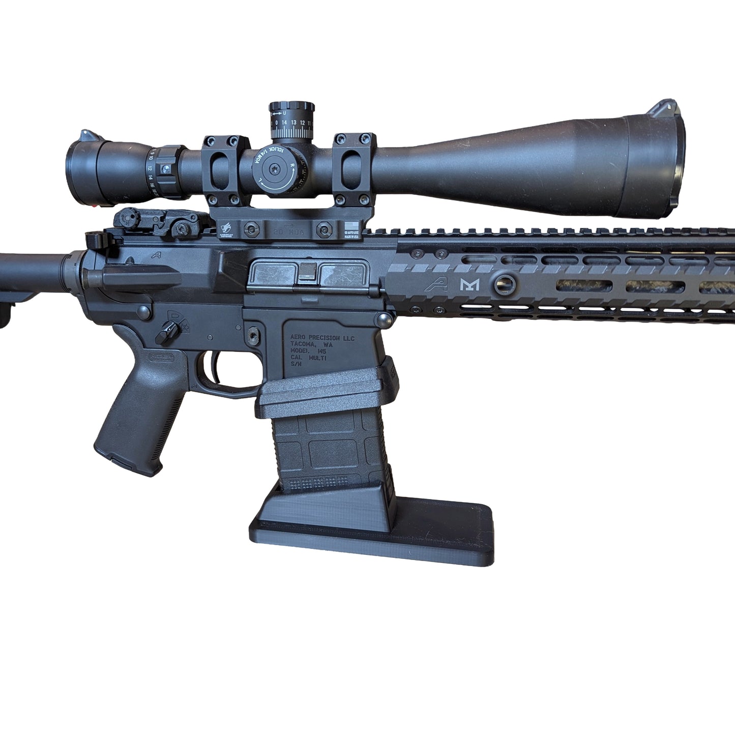 Display Stand for AR10 / M110 / SR25 (Pmag LR/SR Gen M3) | Rifle Holder Storage Rack