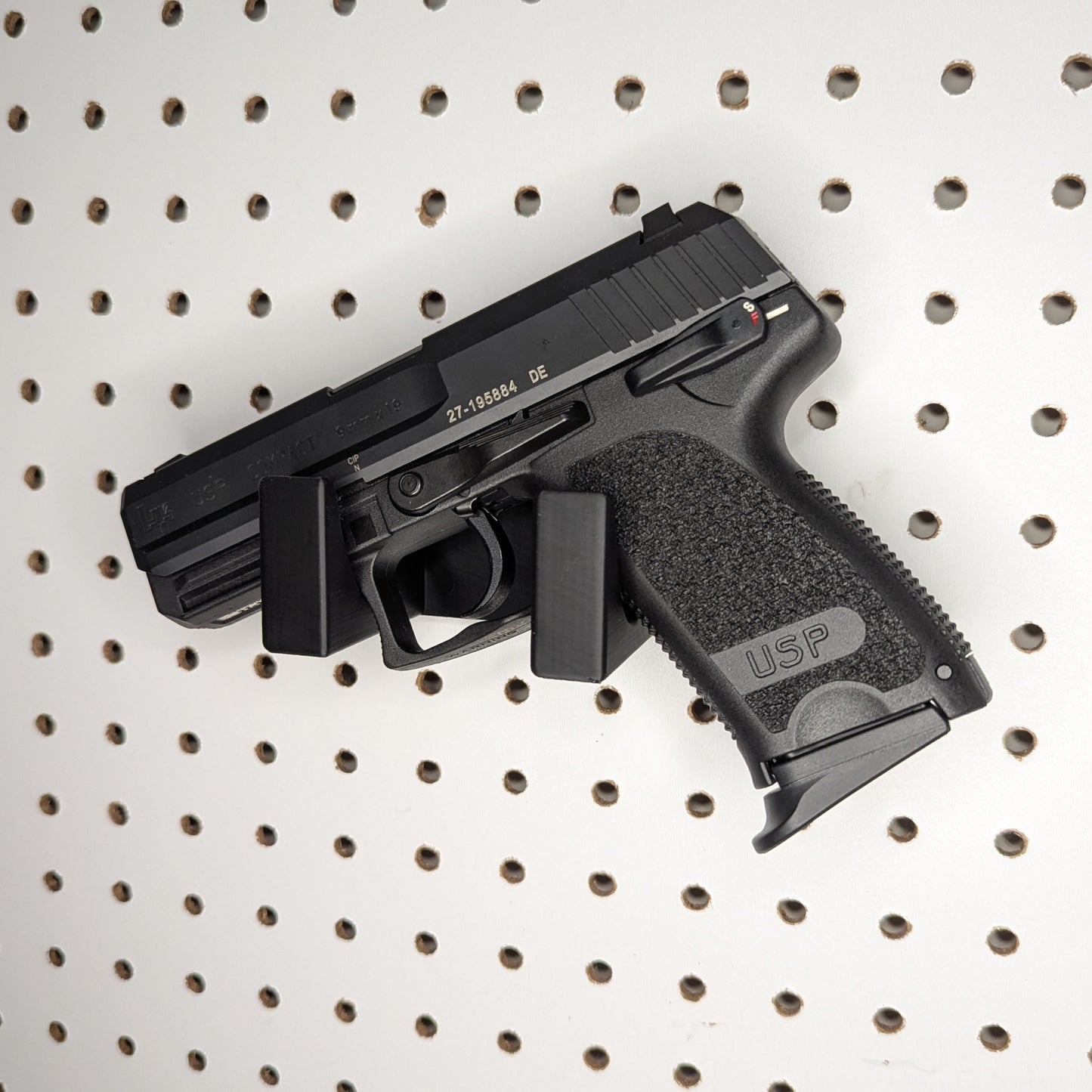 Universal Pistol Mount - Cradle Version - Pegboard / IKEA Skadis / Wall Control / Vaultek | Handgun Holder Storage Rack