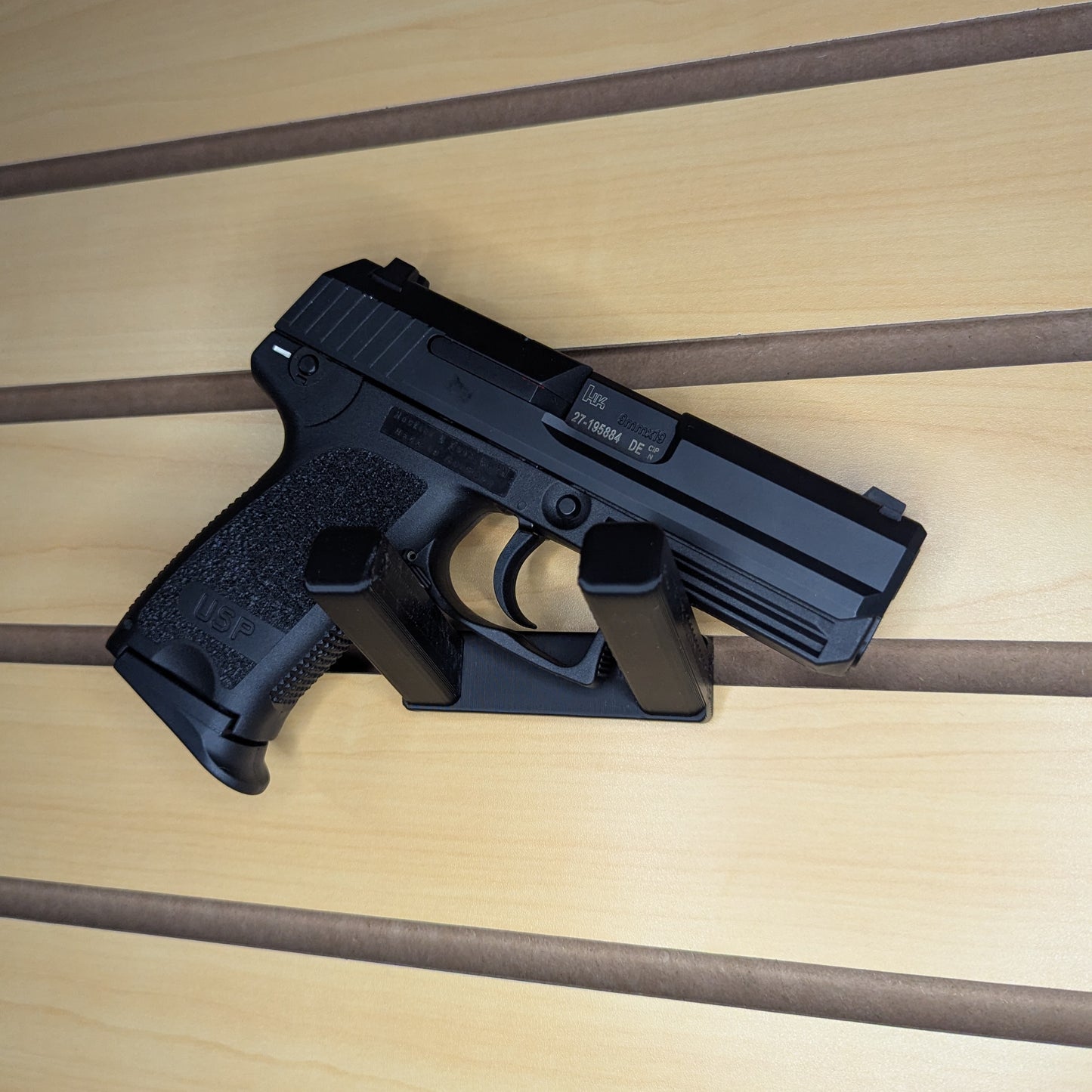 Universal Pistol Mount - Bar Version - Slatwall | Handgun Holder Storage Rack