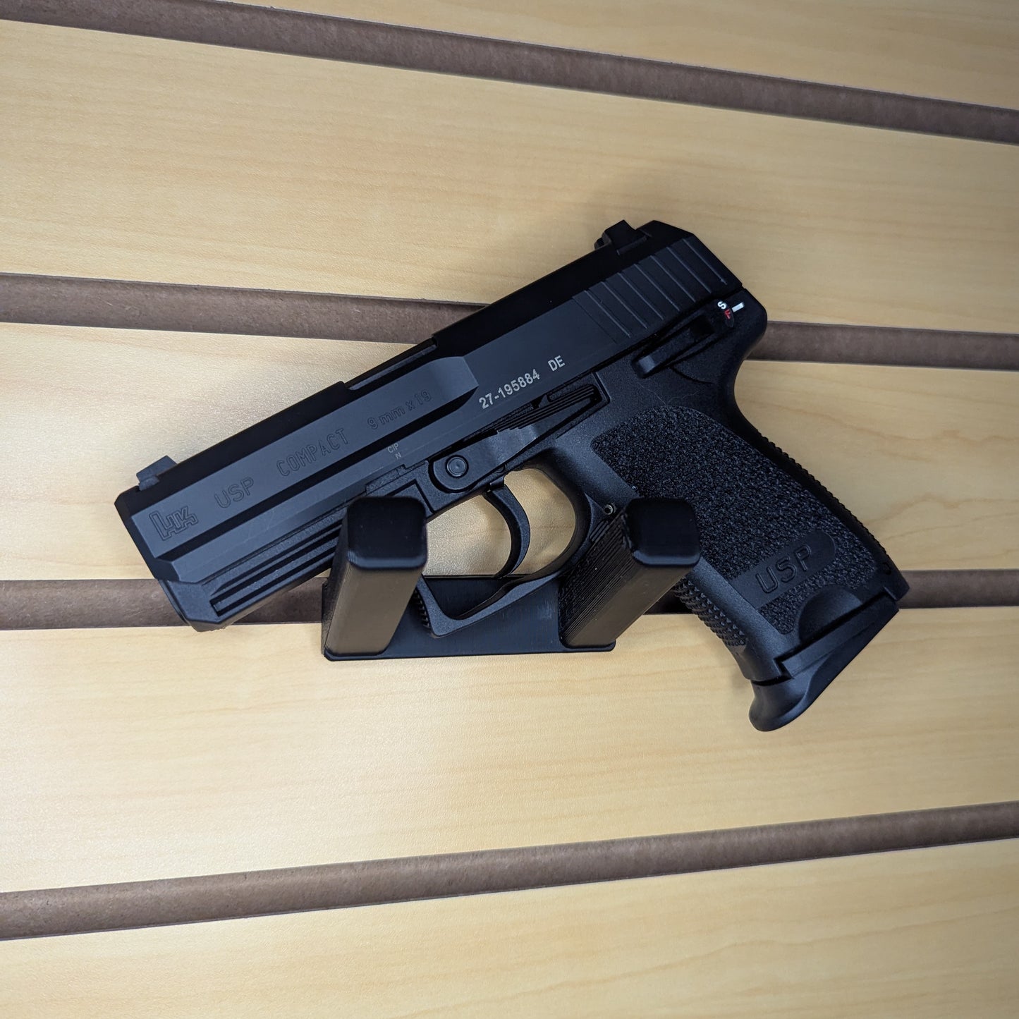 Universal Pistol Mount - Bar Version - Slatwall | Handgun Holder Storage Rack