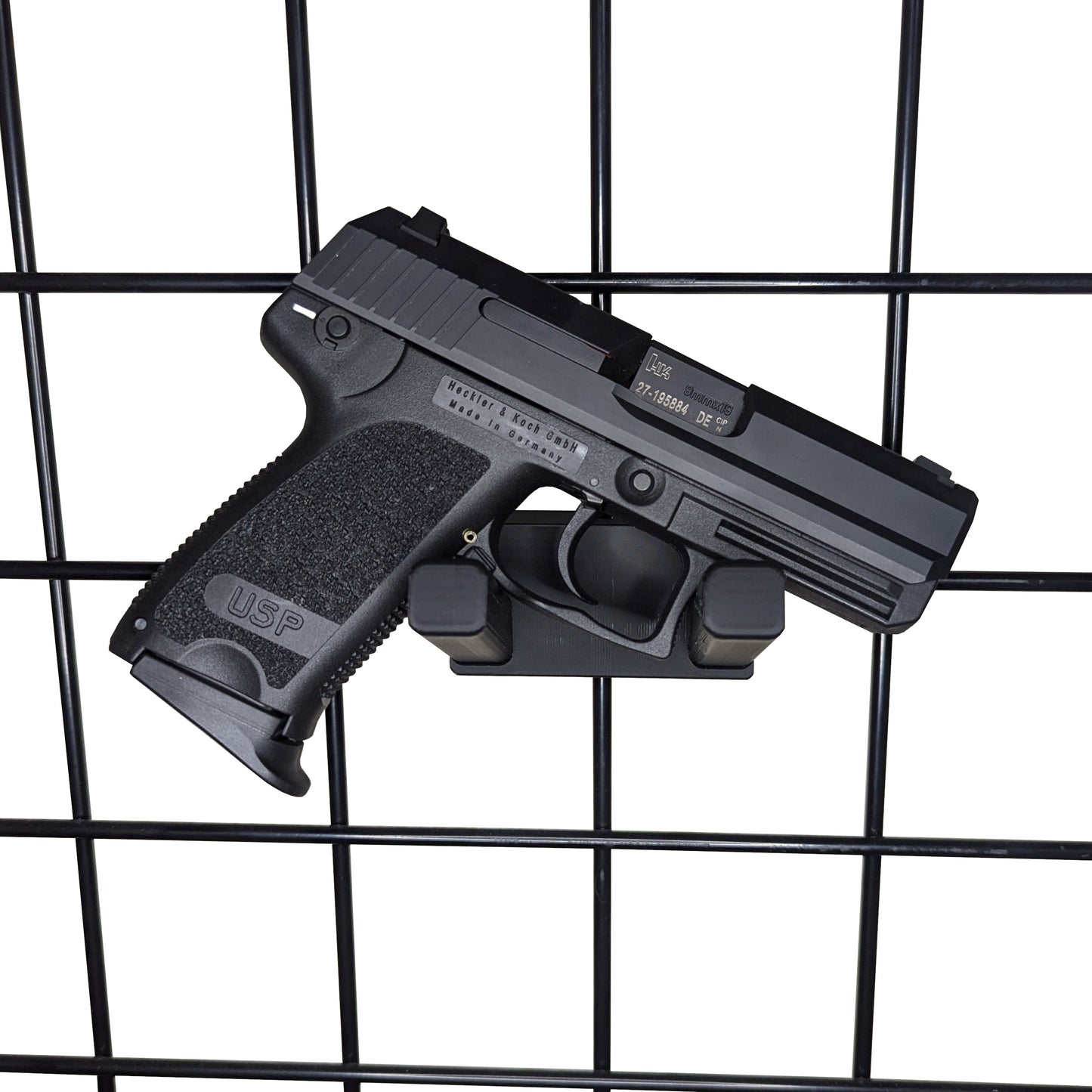 Universal Pistol Mount - Bar Version - Gridwall | Handgun Holder Storage Rack