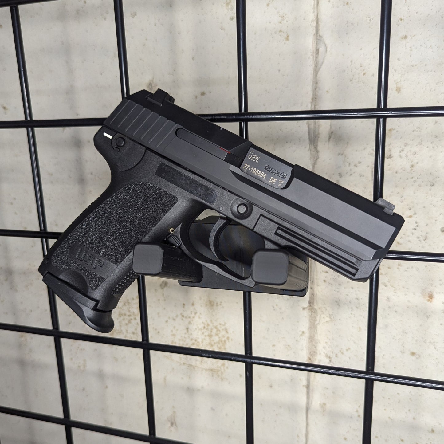 Universal Pistol Mount - Bar Version - Gridwall | Handgun Holder Storage Rack