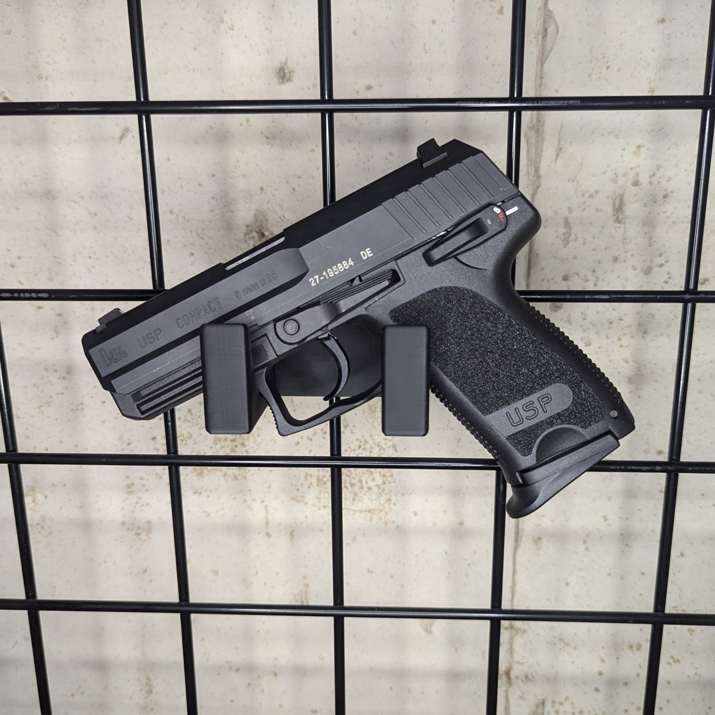 Universal Pistol Mount - Cradle Version - Gridwall | Handgun Holder Storage Rack