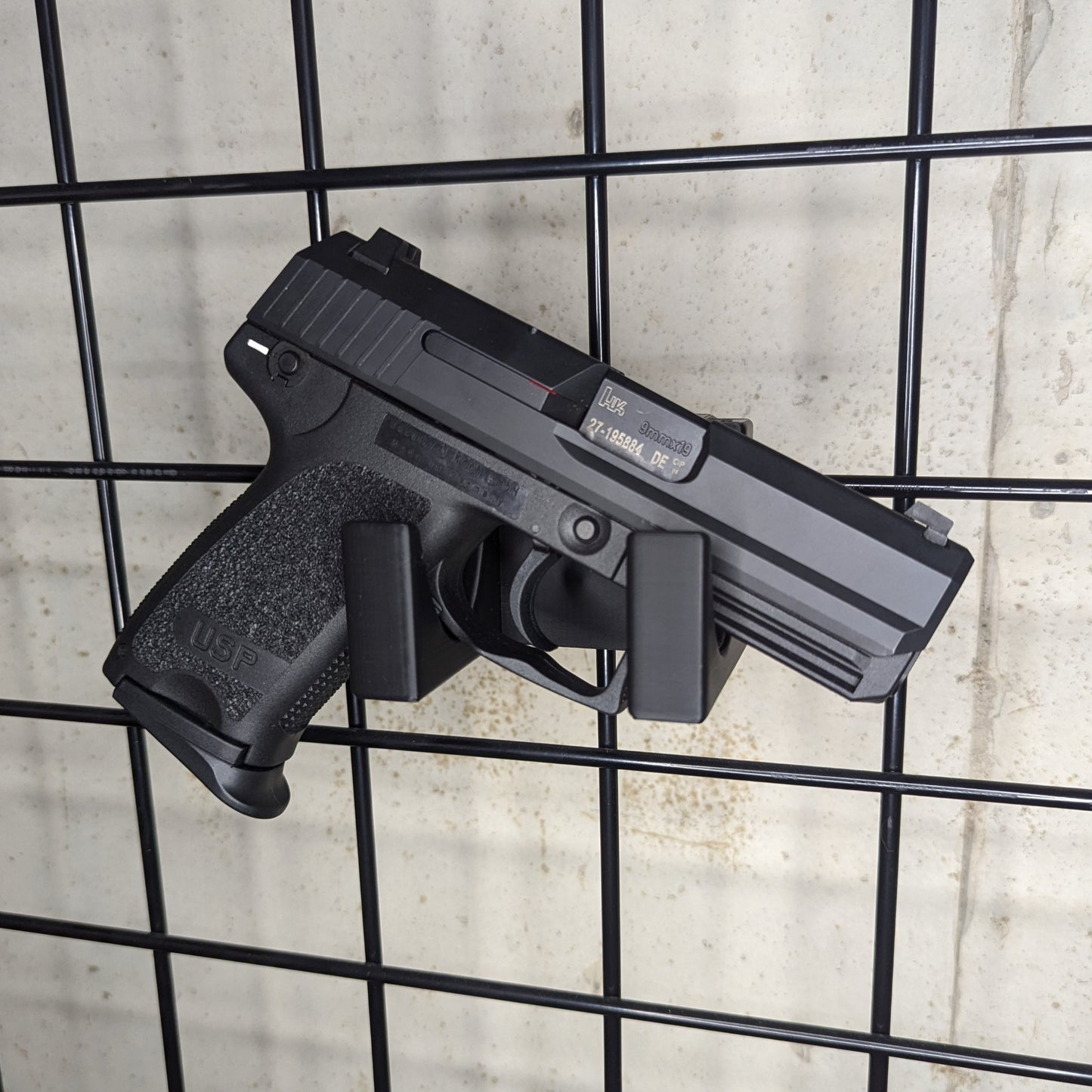 Universal Pistol Mount - Cradle Version - Gridwall | Handgun Holder Storage Rack