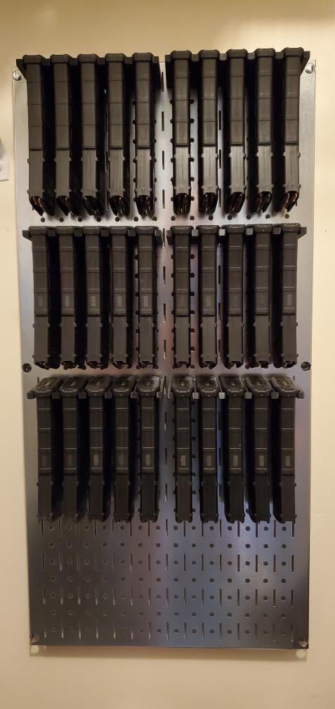 Mount for AR 15 Pmag / TMAG Mags - Pegboard / IKEA Skadis / Wall Control / Vaultek | Magazine Holder Storage Rack