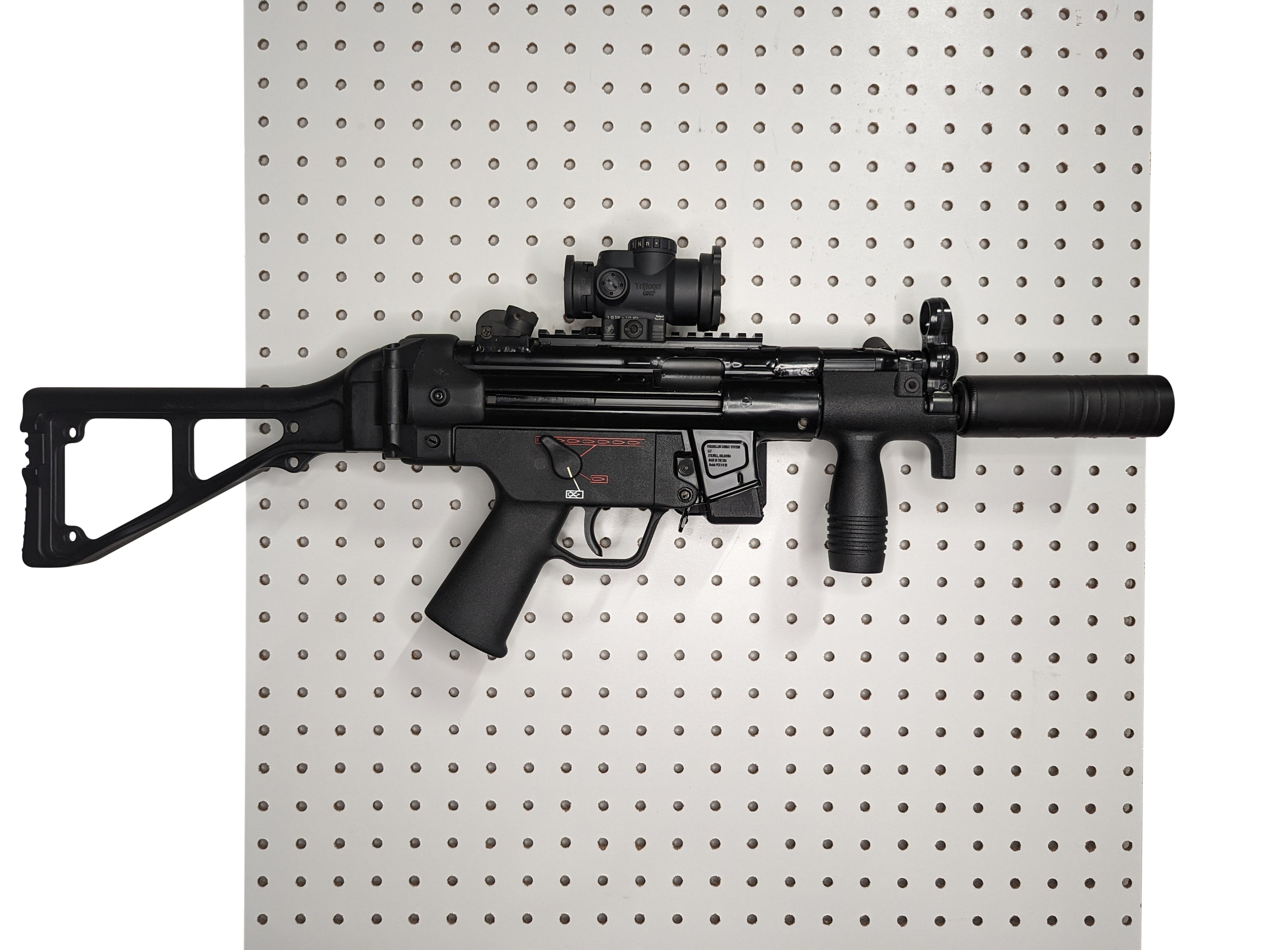 thumbnail interactive-video image 1 of Magwell Mount For HK 416 22 - Pegboard / IKEA Skadis / Wall Control Vaultek Rifle Holder Storage Rack 1 of 13