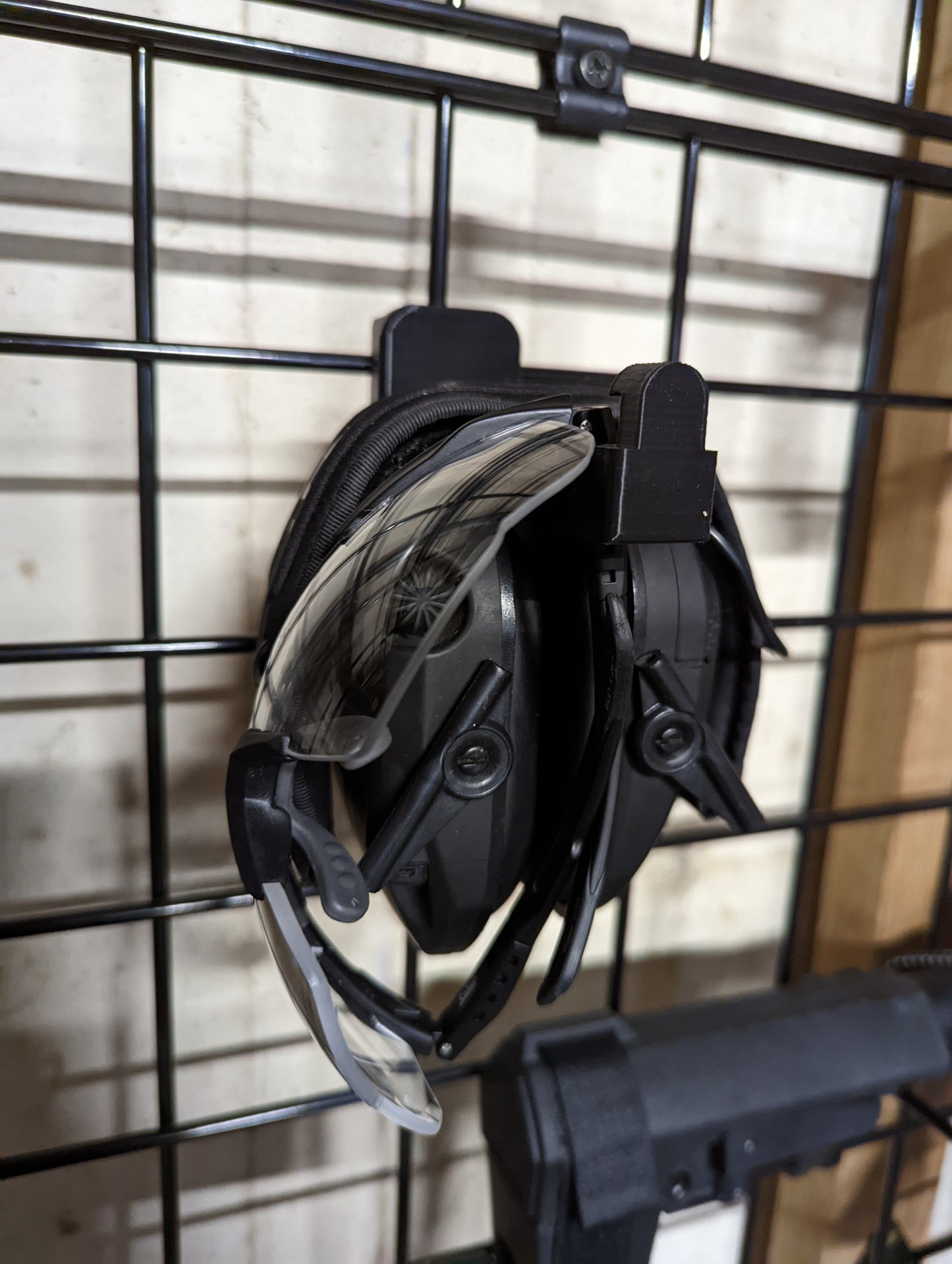 Ear Pro, Glasses, and Gloves Mount - Gridwall | Gear Holder Storage Rack
