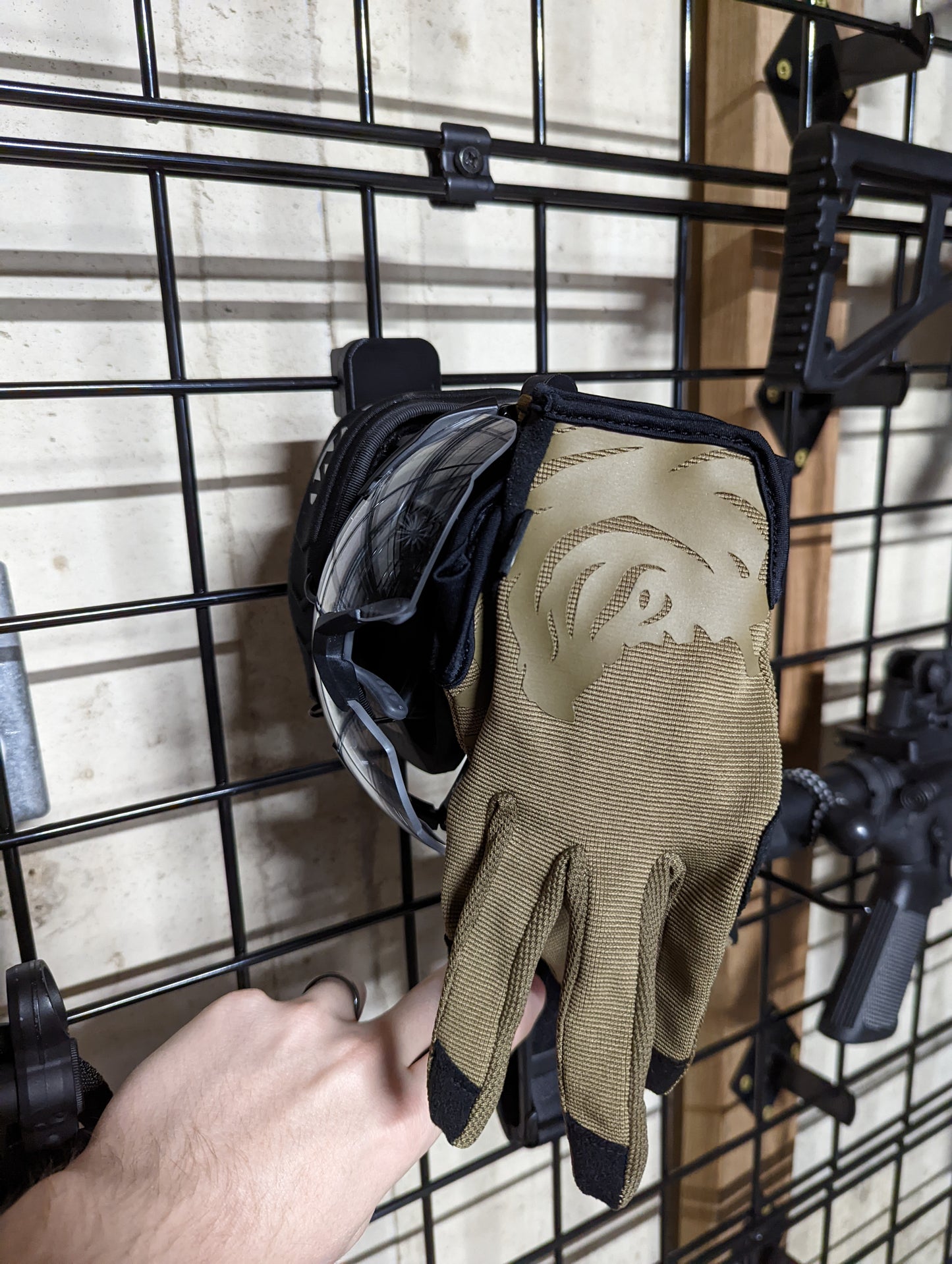 Ear Pro, Glasses, and Gloves Mount - Gridwall | Gear Holder Storage Rack