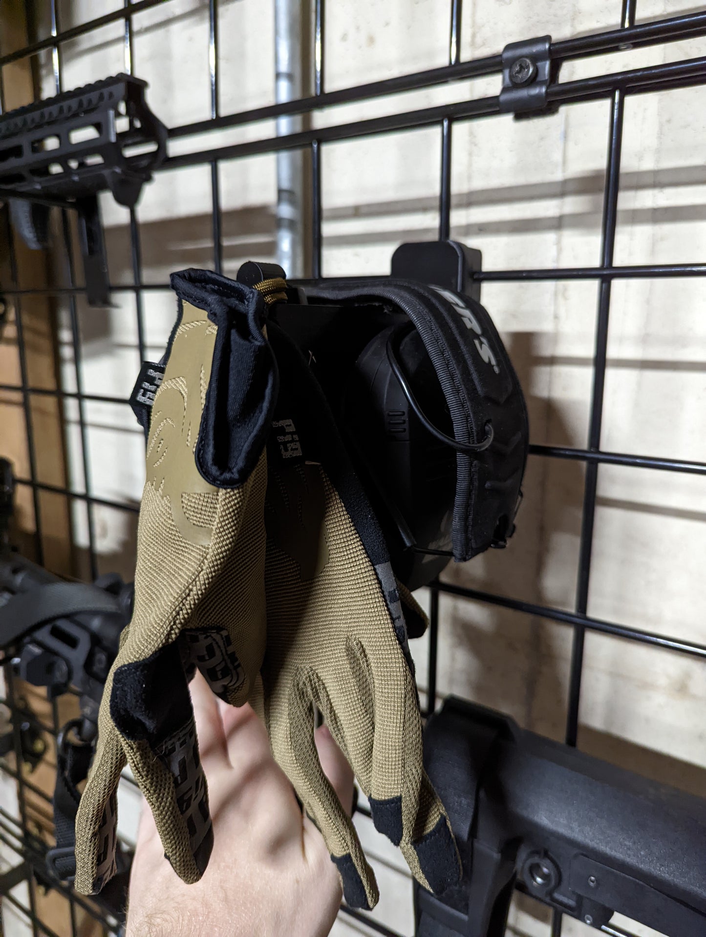 Ear Pro, Glasses, and Gloves Mount - Gridwall | Gear Holder Storage Rack