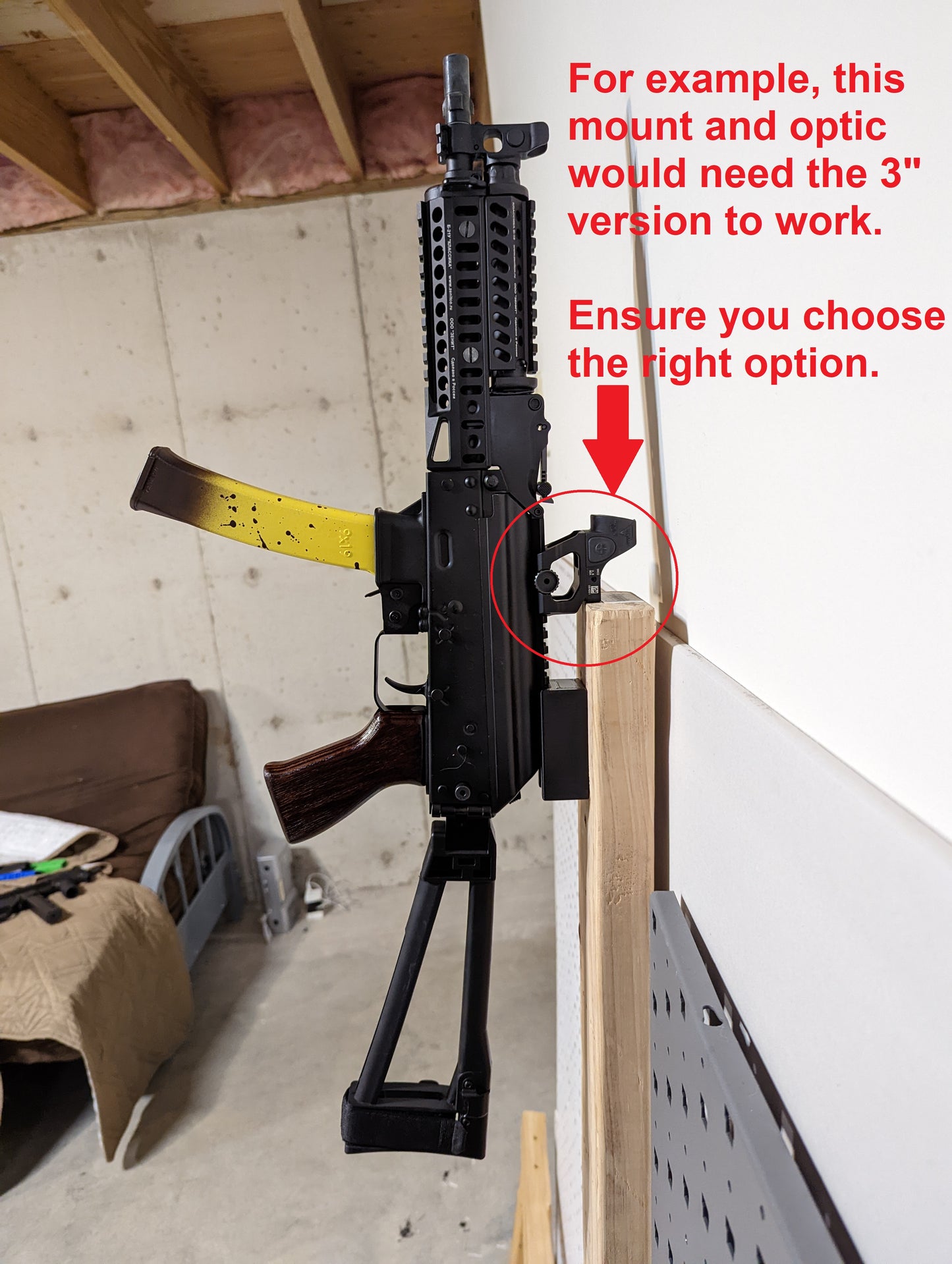 Picatinny Rail Gun Mount - Wall | Rifle Holder Storage Rack