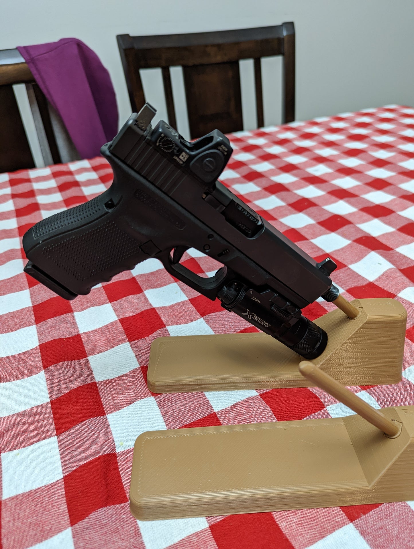 Universal Pistol / Silencer Display Stand | Handgun Holder Storage Rack