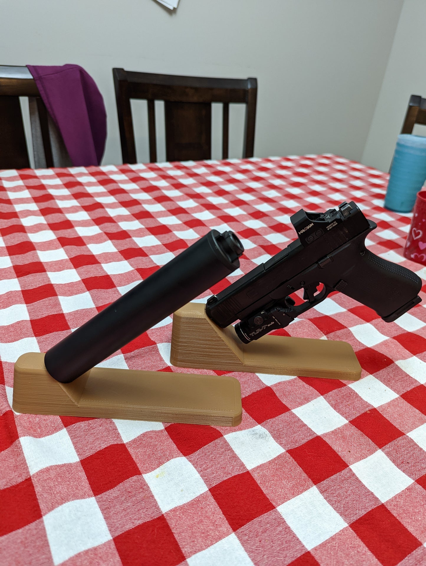 Universal Pistol / Silencer Display Stand | Handgun Holder Storage Rack