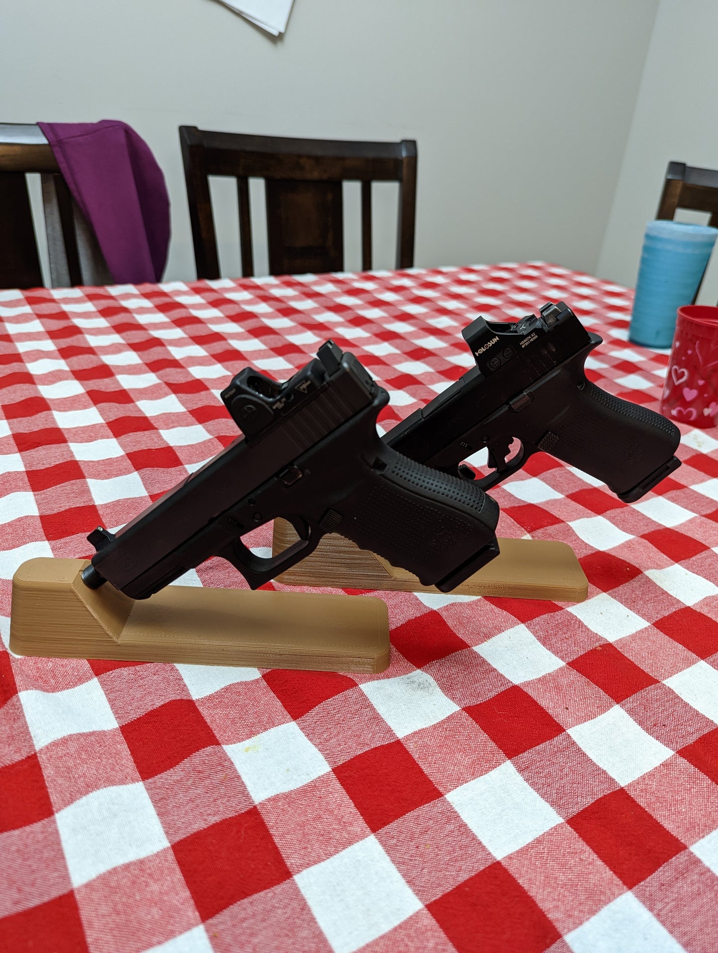 Universal Pistol / Silencer Display Stand | Handgun Holder Storage Rack