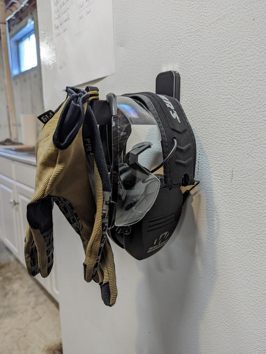 Ear Pro, Glasses, and Gloves Mount - Magnetic | Gear Holder Storage Rack
