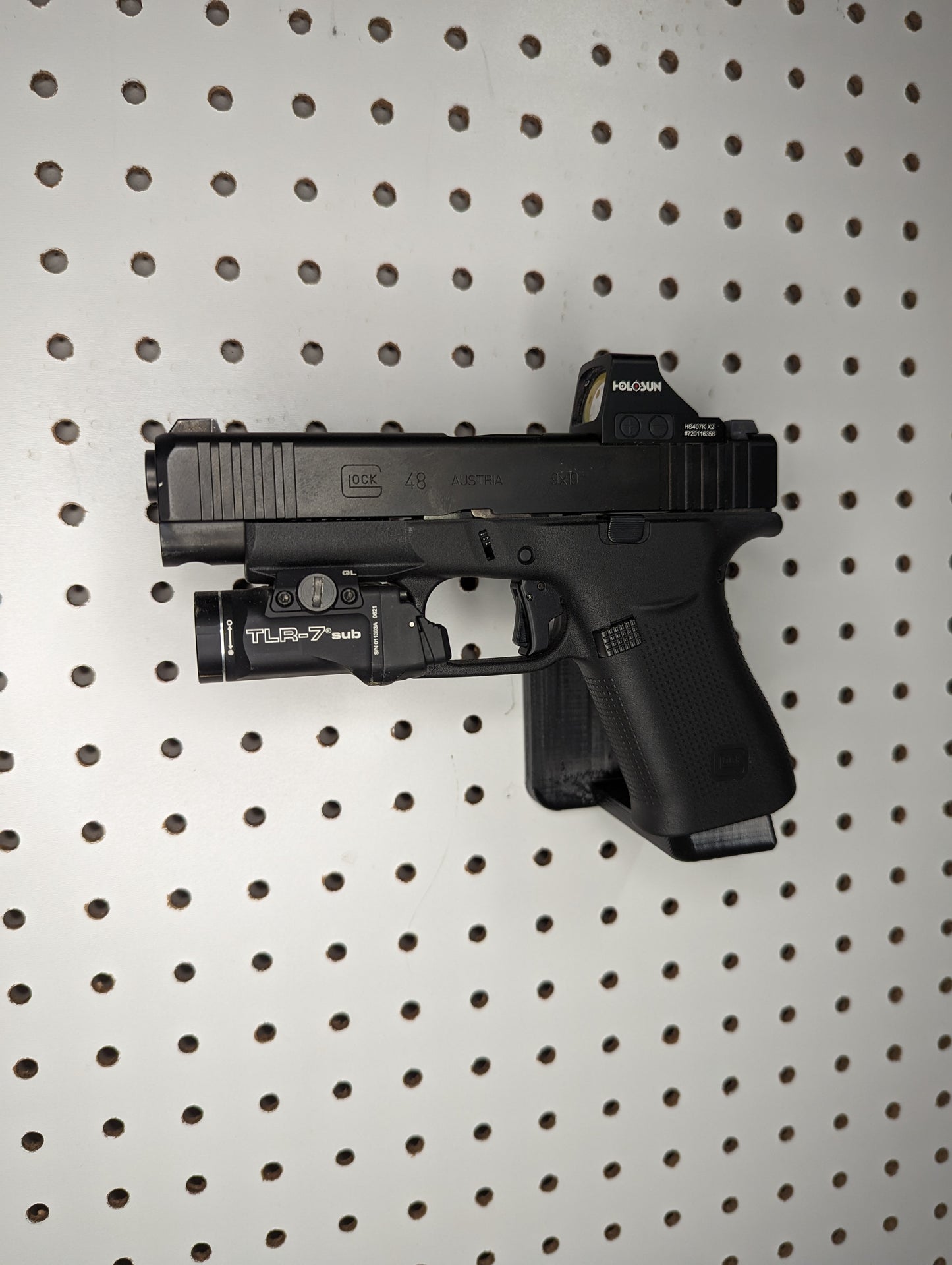 Magwell Mount for Glock 43X / 48 - Pegboard / IKEA Skadis / Wall Control / Vaultek | Handgun Holder Storage Rack